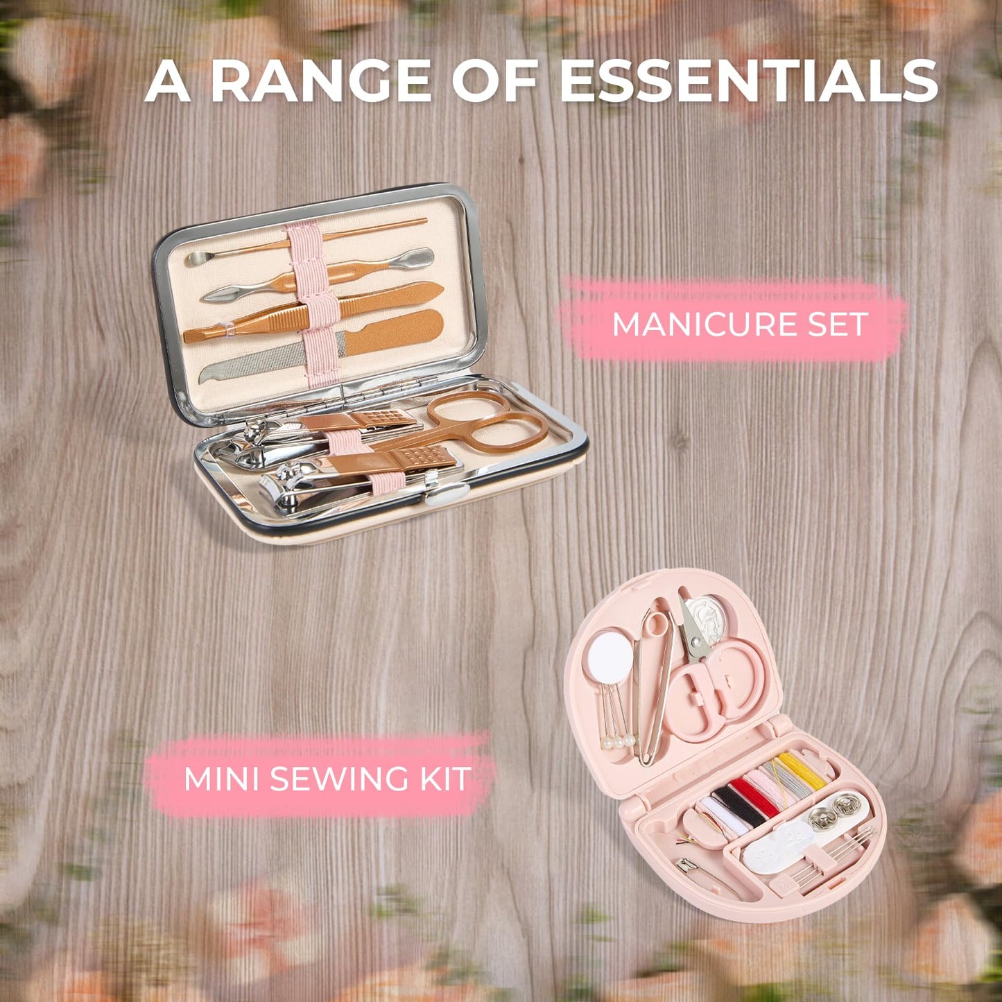 AOLRNALI - Kit de emergencia para novia para el día de la boda, esencial para boda, juego de supervivencia para novia del equipo, kit de viaje imprescindible con bolsa de maquillaje