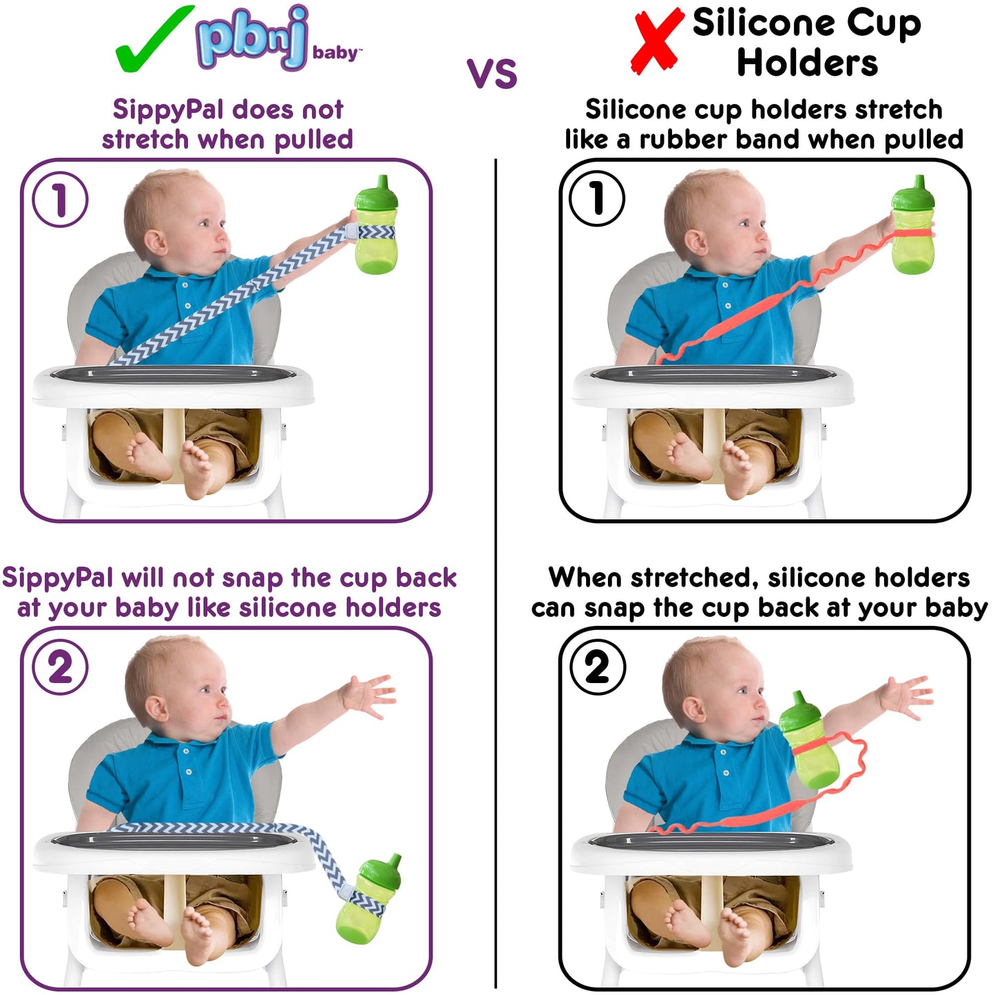 PBnJ Baby SippyPal Sippy Cup Holder Strap Leash Tether (Beach 2-Pack) by PBnJ Baby