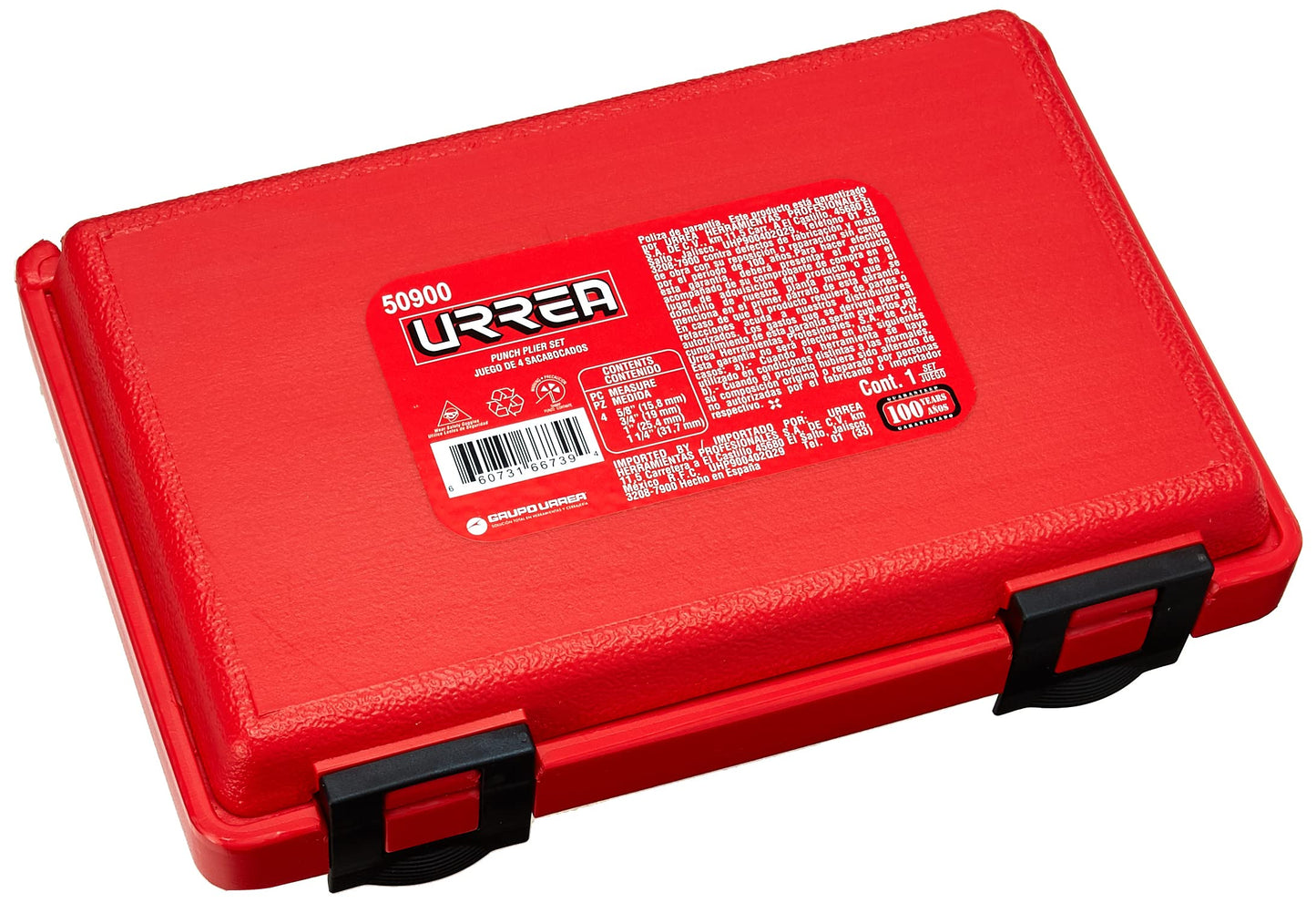 Juego de Sacabocados Urrea 7 Piezas 5/8" a 1-1/4" para Láminas