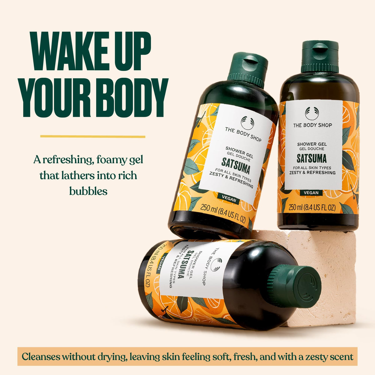 Gel de ducha The Body Shop, Satsuma, 8.4 onzas líquidas (el embalaje puede variar)