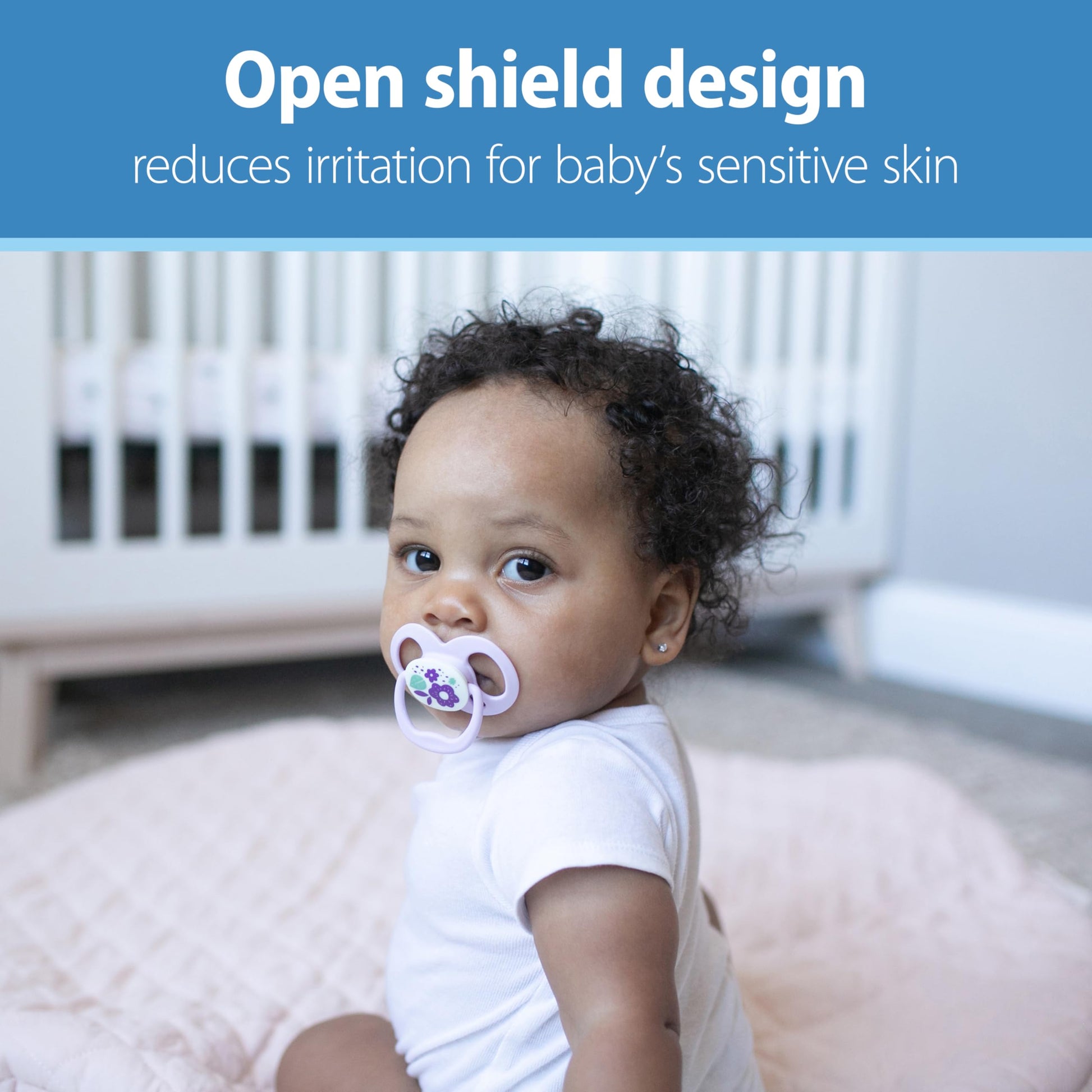 Chupete Dr. Brown's Nature Morada Brilla en la Oscuridad, Simétrico Silicona Suave para Bebé 6-18 Meses, Paquete de 4