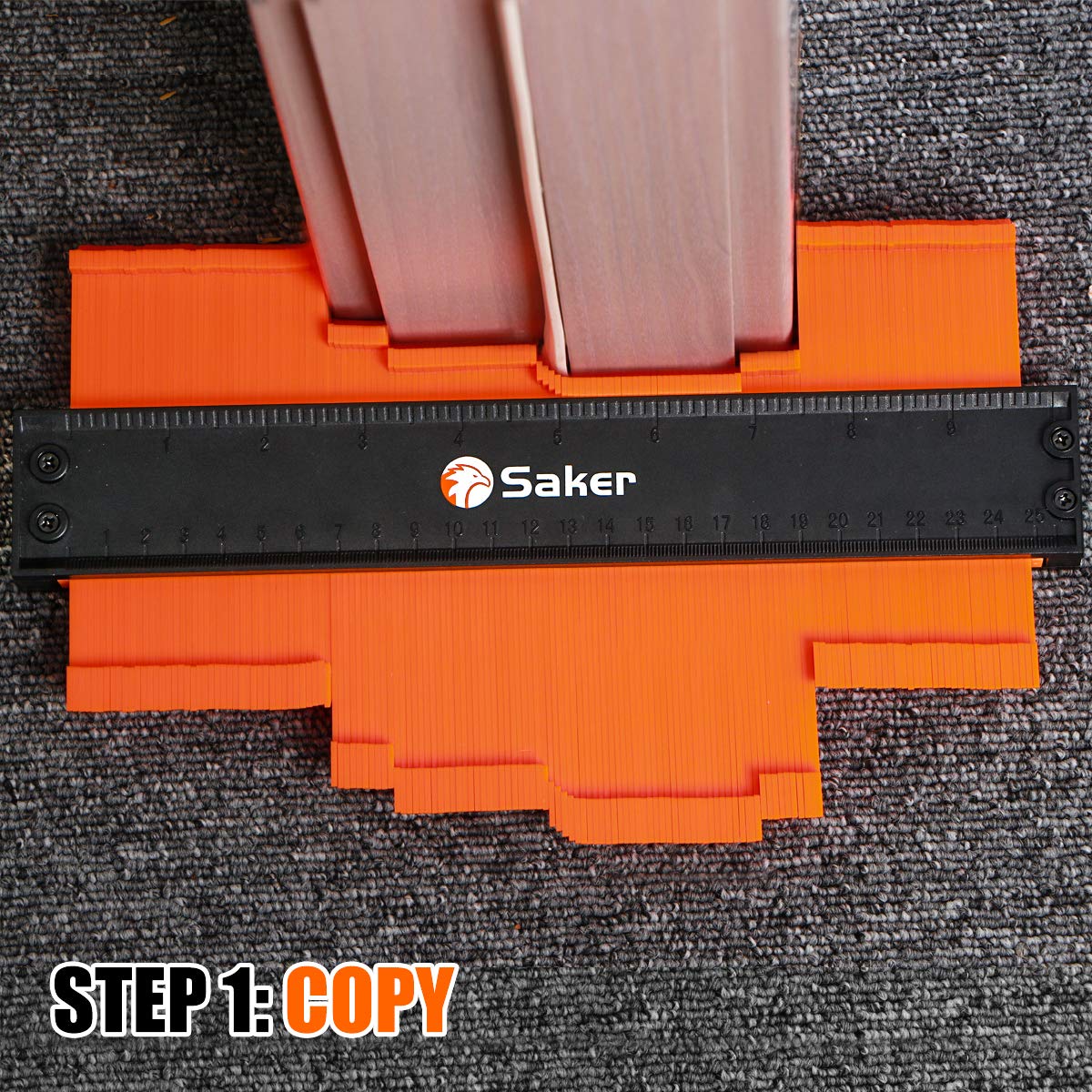Herramienta de Perfil de Calibre de Contorno Saker 10 Pulgadas con Bloqueo Ajustable para Hombres y Mujeres