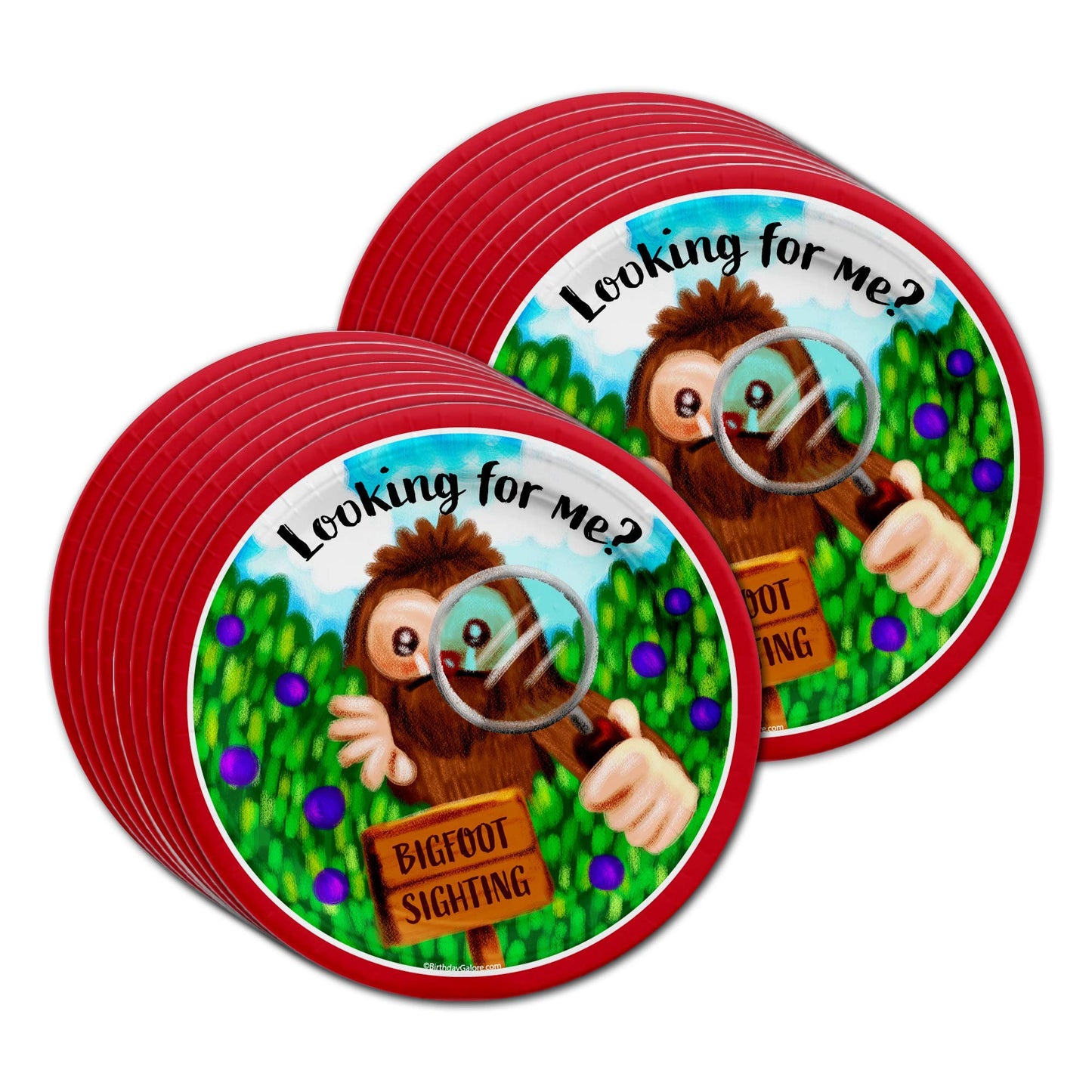 Bigfoot - Juego de suministros para fiesta de cumpleaños, platos, servilletas, tazas, vajilla para 16