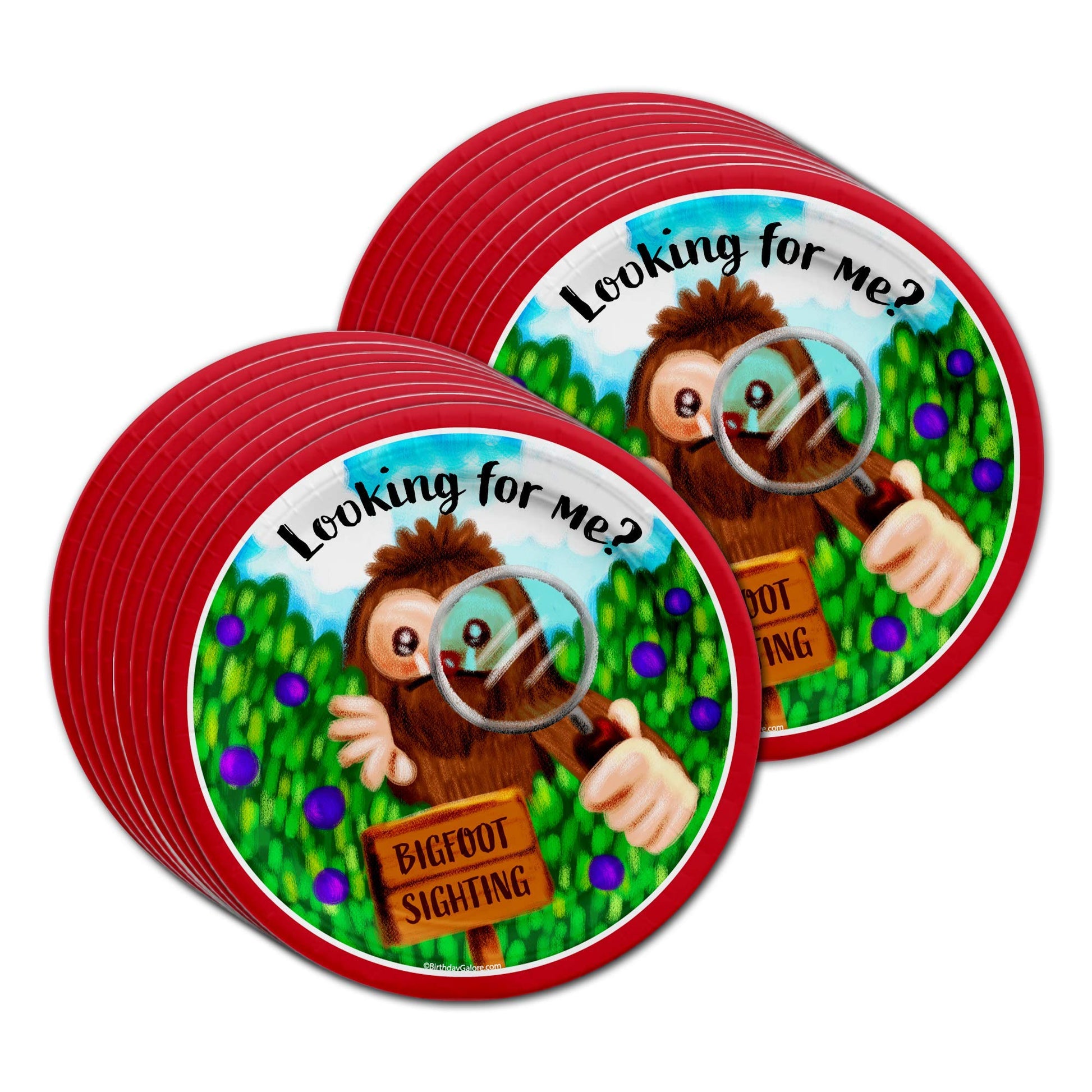 Bigfoot - Juego de suministros para fiesta de cumpleaños, platos, servilletas, tazas, vajilla para 16