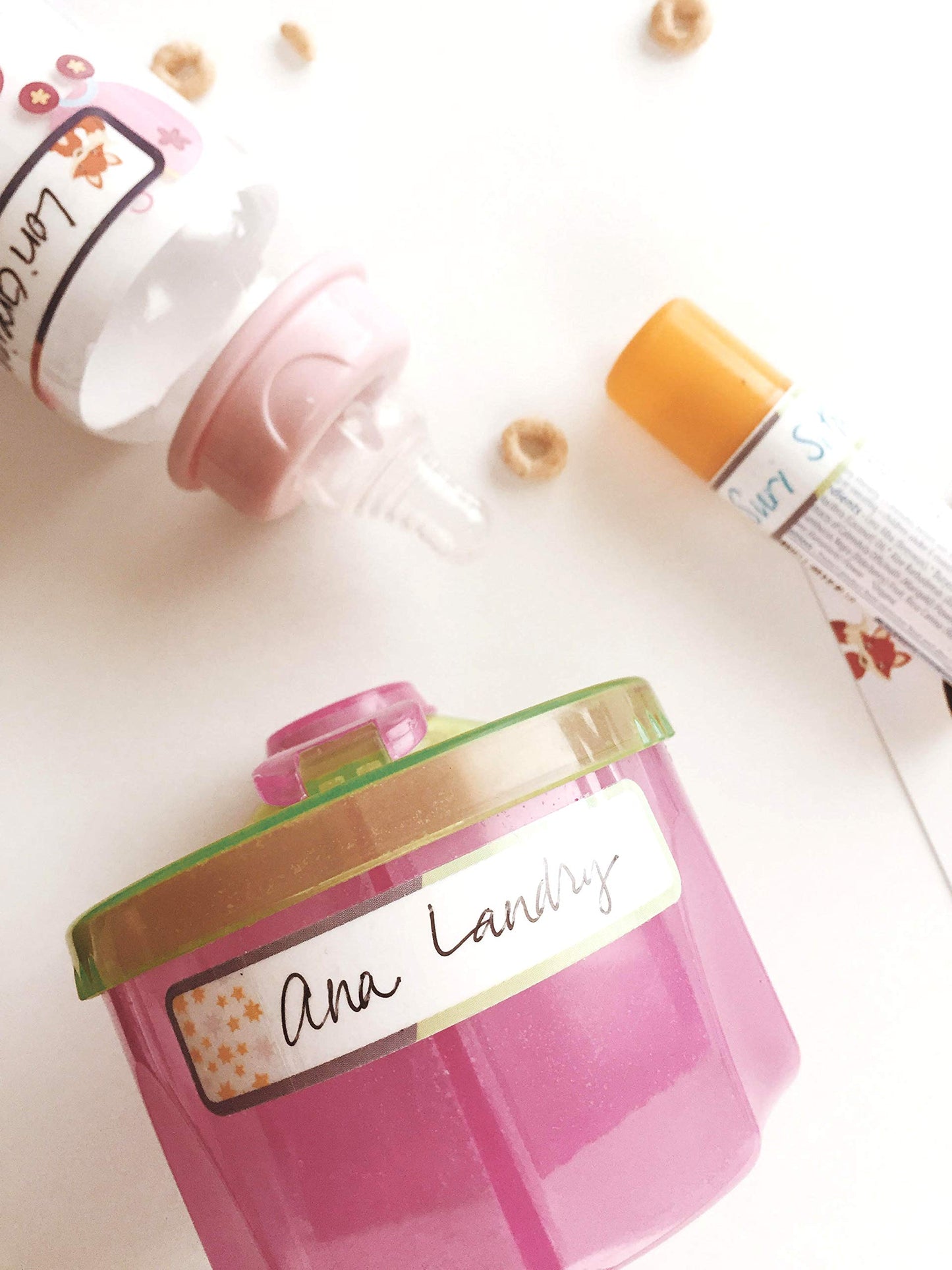 Baby Bottle Labels - Write-On, Self-Laminating, Dishwasher-safe, Simply Colors