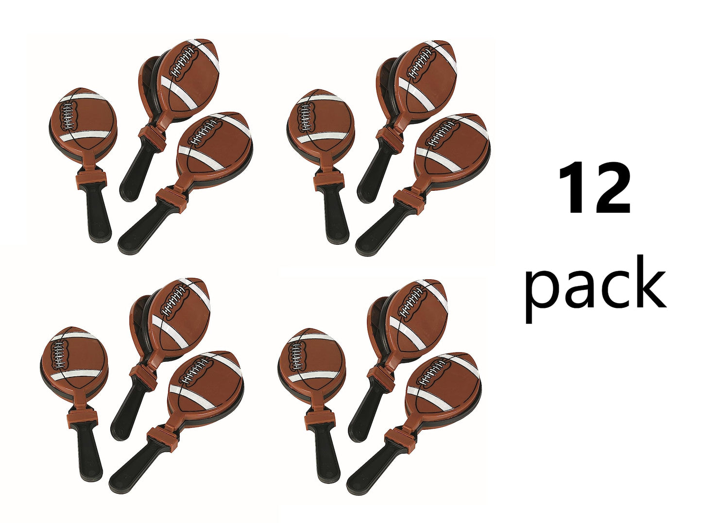 Lot de 12 Fútbol clappers Party Favors Juego Noisemaker Clacker by Fun Express