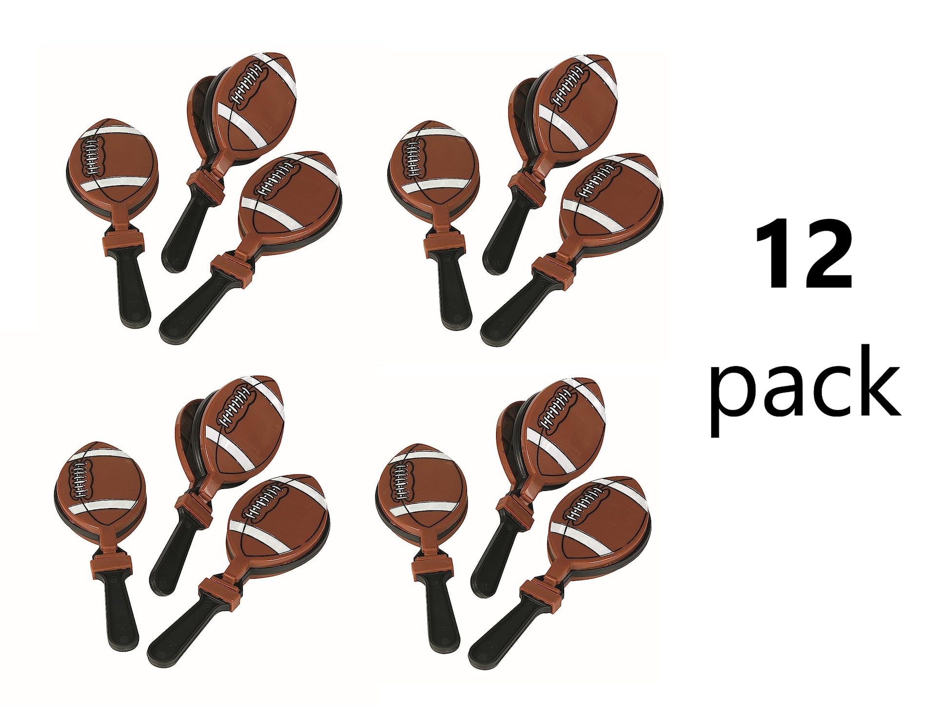 Lot de 12 Fútbol clappers Party Favors Juego Noisemaker Clacker by Fun Express