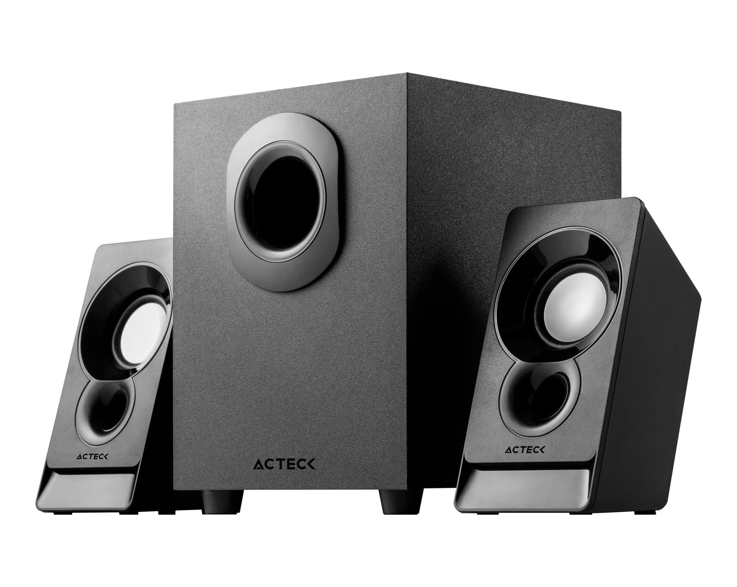 Acteck Sistema de Sonido Elant Act AS470 2.1 Ch + Subwoofer Alambrico Negro Advanced Series