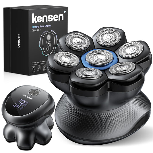 Afeitadora de Cabeza Kensen Gris 7D Impermeable para Hombre