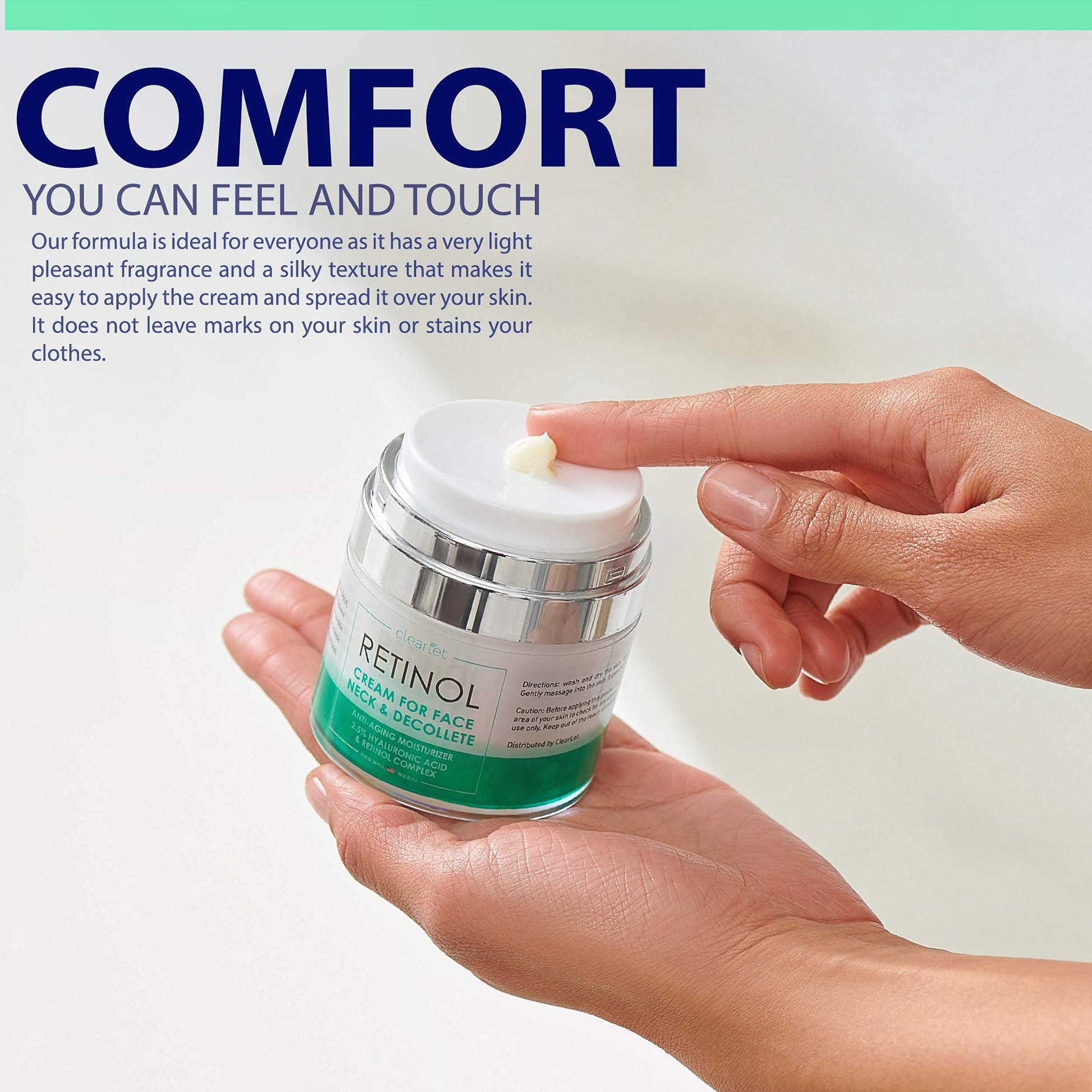 CLEARLET Retinol Cream for Face Moisturizer for Women Men Anti Aging Face Wrinkle Cream Retinol Facial Eye Cream Reduces wrinkles Fine Lines Day Night Facial Creams Retinoid Mens Retinol Moisturizer for Face