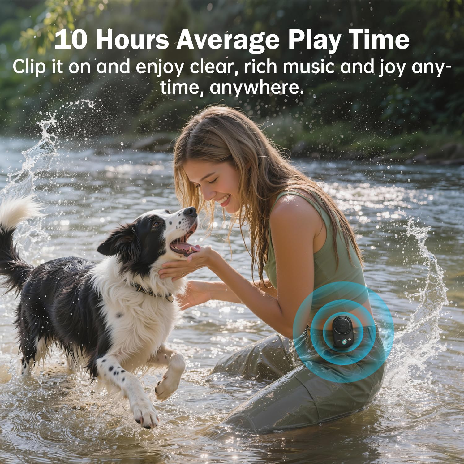 Divoom Itour-S Mini Altavoz Bluetooth portátil con micrófono, Altavoz portátil con Clip, Audio Grande y Graves impactantes, IP67 Impermeable, Tiempo de reproducción de 10 Horas, para el Lugar de