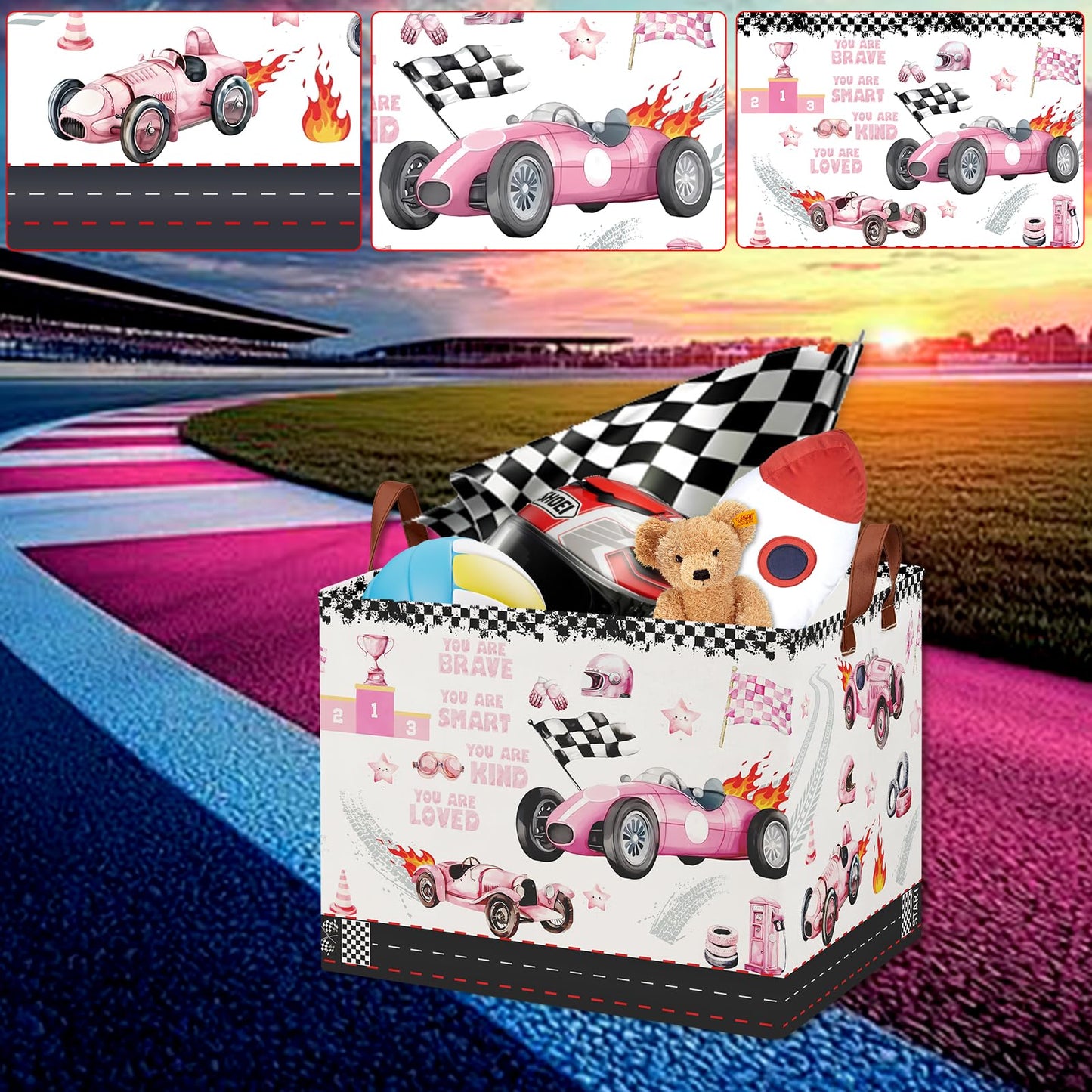 Coche de carreras (coche de carreras - coche rosa clásico)