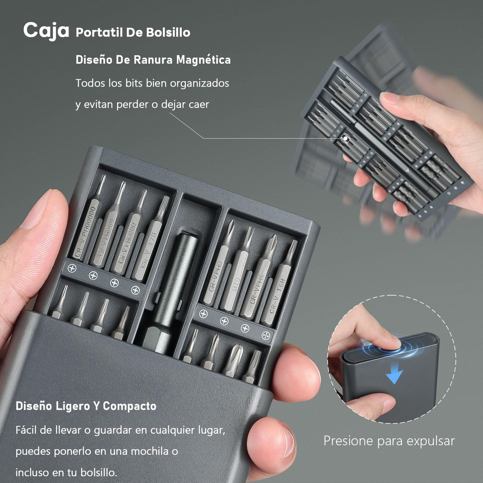 KIROGILY Juego de Desarmadores 64 en 1, Kit de Desarmadores para PC, Destornilladores de Precisión para Electrónica, Computadora, PC, Laptop, MacBook, Celular, iPhone, Nintendo Switch, Xbox, PS4, PS5