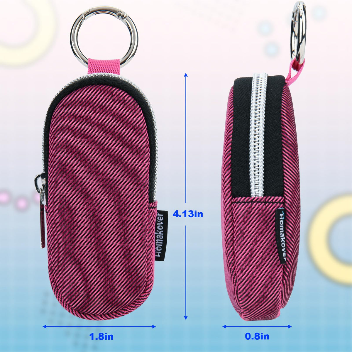Estuche Organizador Portátil para Bálsamo Labial con Llavero, Bolsa de Almacenamiento para Lápiz Labial de Viaje, Organizador de Cosméticos Pequeño Impermeable, Funda Protectora Anti-Pérdida para