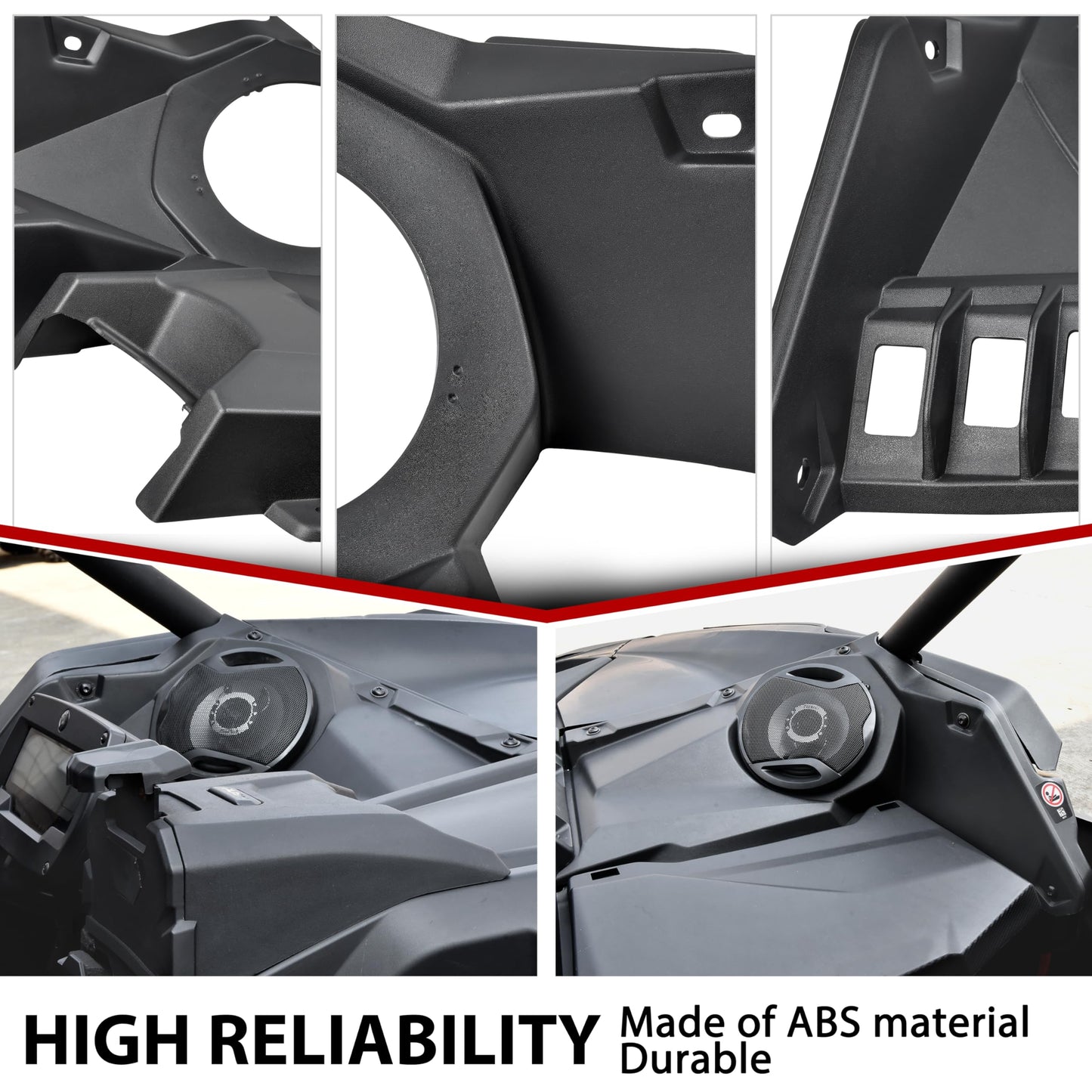 SAUTVS - Soporte de altavoz frontal para salpicadero Can Am X3, paneles frontales de 6.5 pulgadas para sistema estéreo Can-Am Maverick X3 / X3 Max 2017-2025 Accesorios