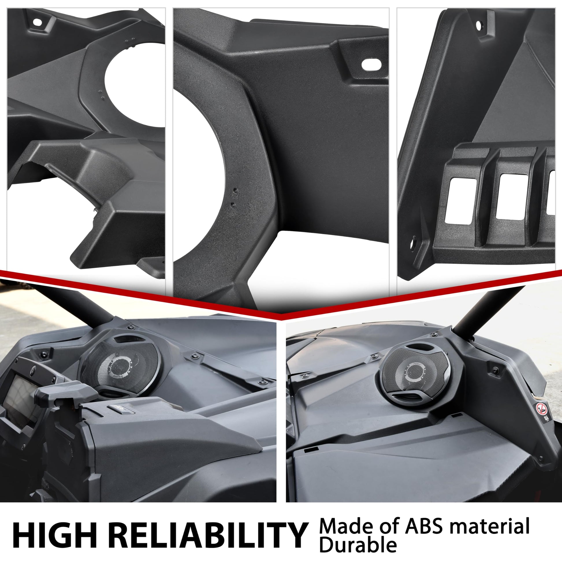 SAUTVS - Soporte de altavoz frontal para salpicadero Can Am X3, paneles frontales de 6.5 pulgadas para sistema estéreo Can-Am Maverick X3 / X3 Max 2017-2025 Accesorios