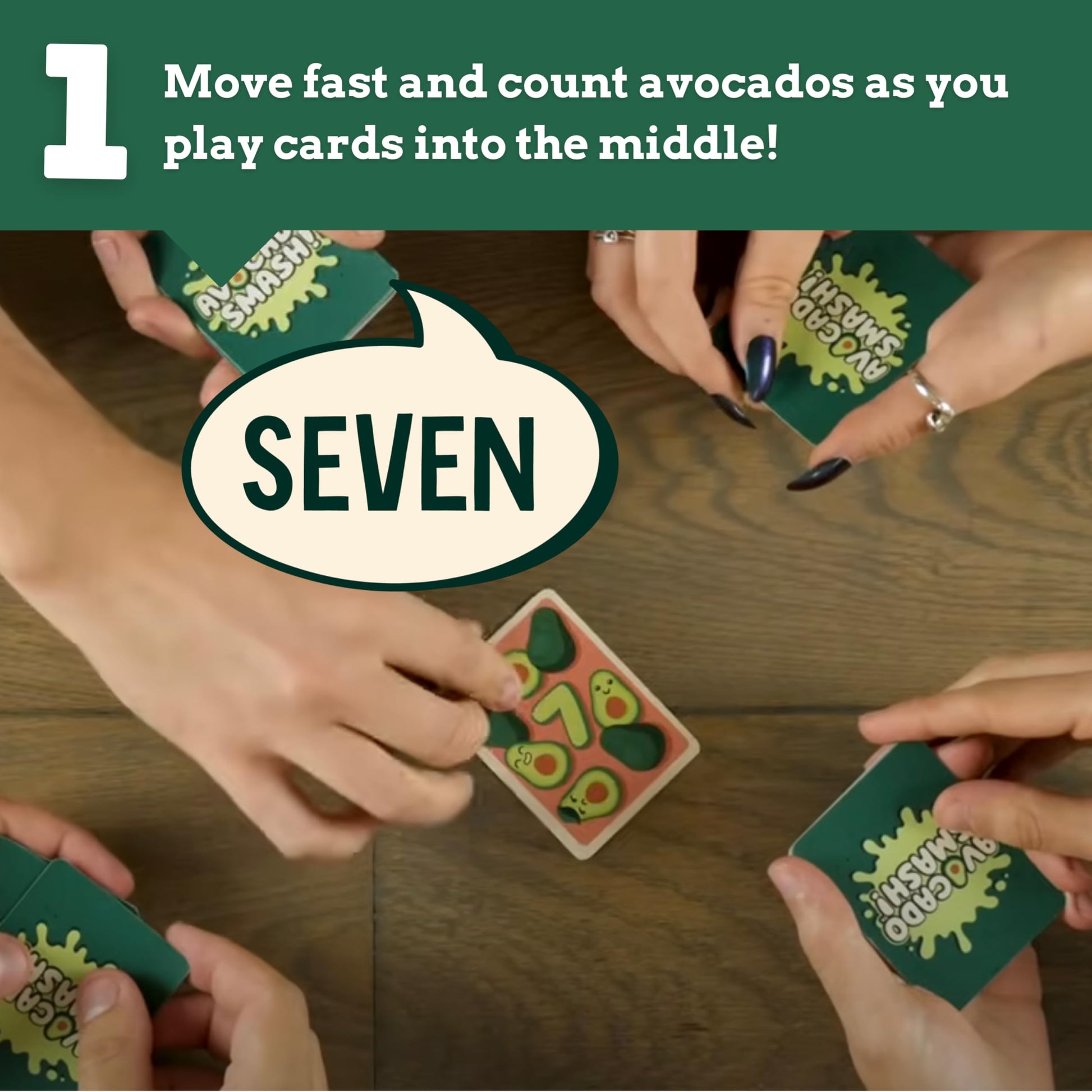 Juego de Cartas Ridley's Aguacate Smash 71 Piezas con Estuche de Almacenamiento para la Familia