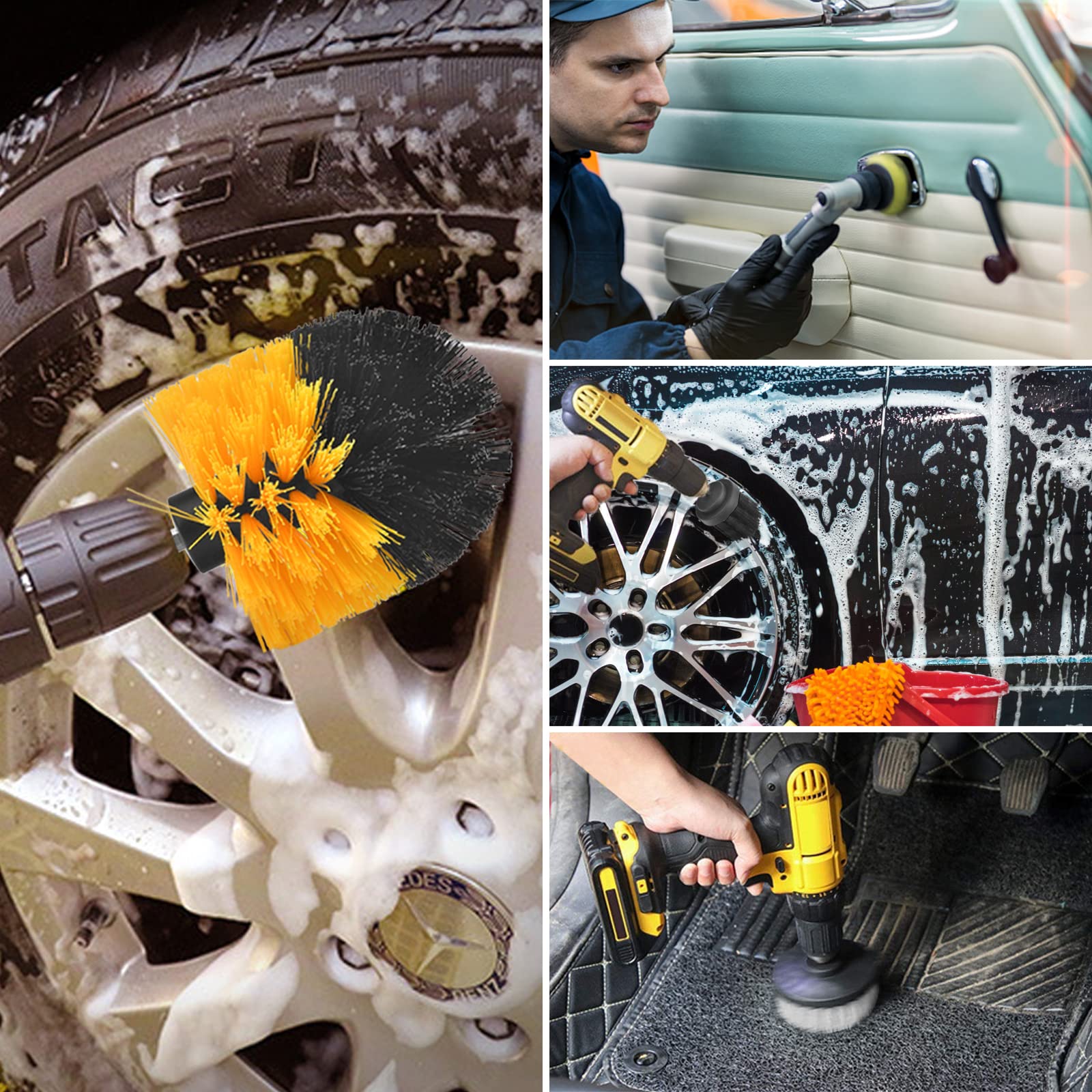 Kit de Cepillos para Detallar de Coche Azul 16 Piezas