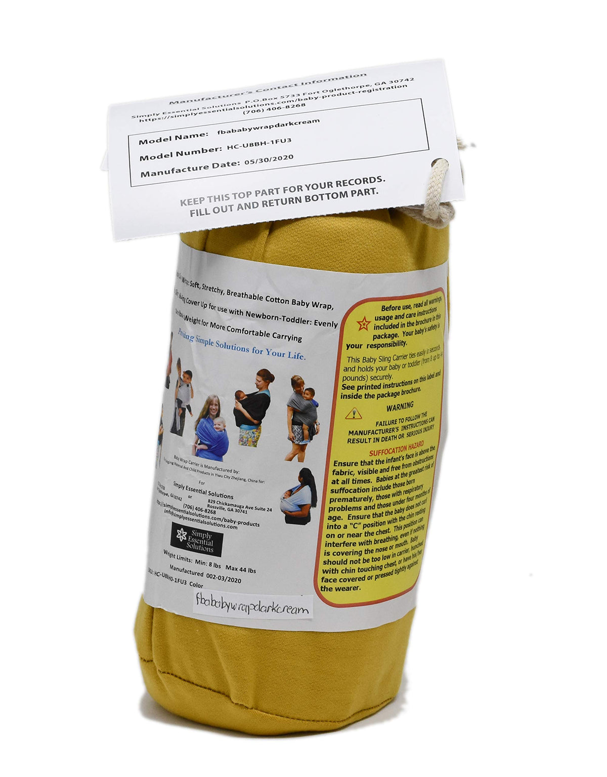 Envoltura para bebé, suave, elástica, transpirable, de algodón para bebé, eslinga, cubierta de lactancia para uso con recién nacidos: distribuye uniformemente el peso para un transporte más cómodo (crema oscura)