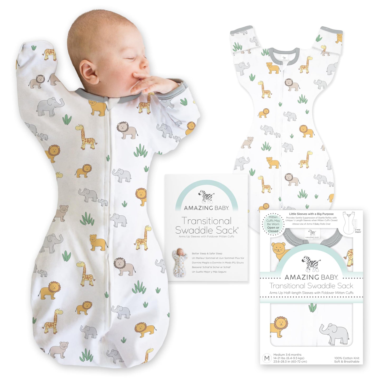 Amazing Baby Saco de Transición con Mangas Medianas para Bebé Mediano