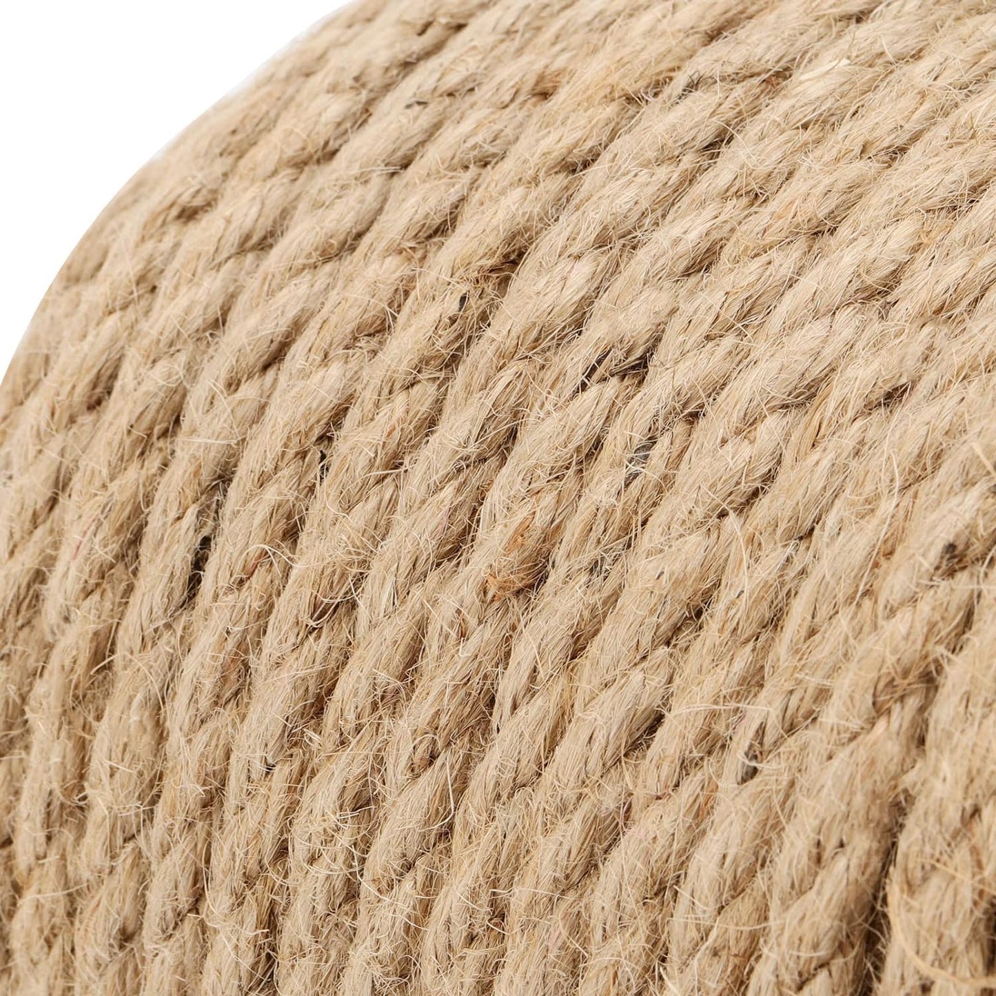 Cuerda de sisal para gato rascador de árbol de repuesto para reparación de recuperación o rascador de bricolaje (Natur, 4 mm, 50 pies)