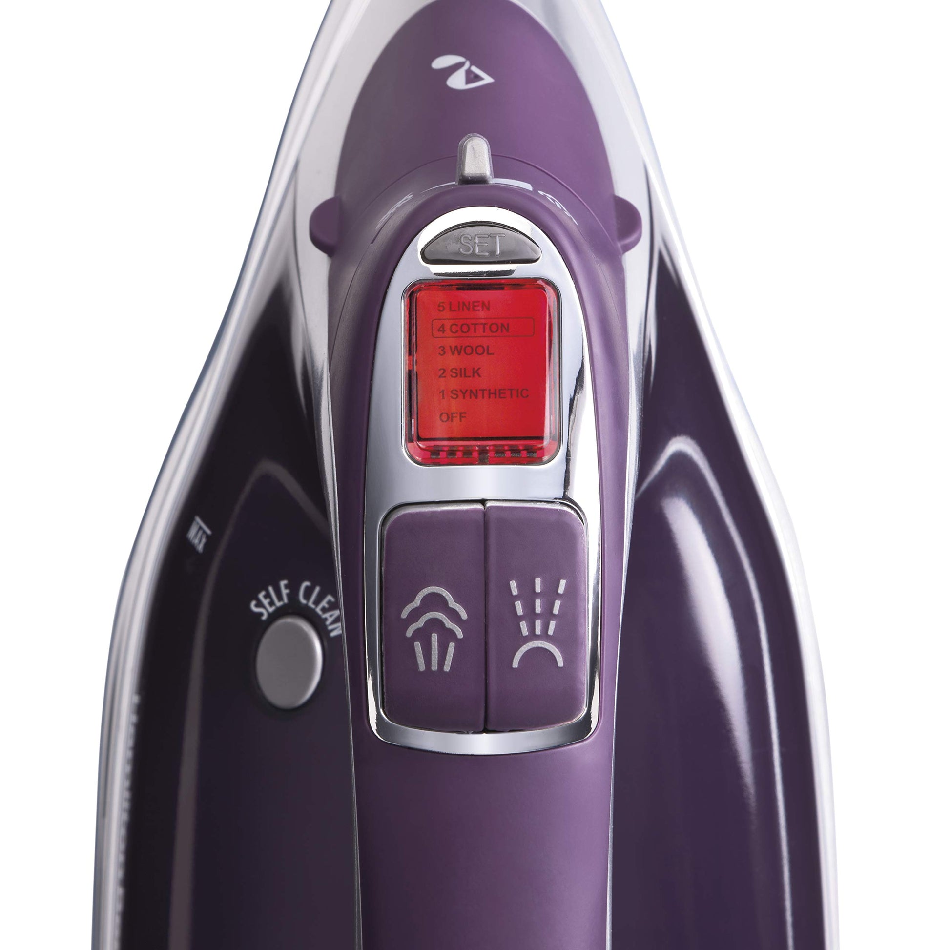 Hamilton Beach 19902R Durathon Plancha Digital con Cable Retractil, Color Gris/Morado