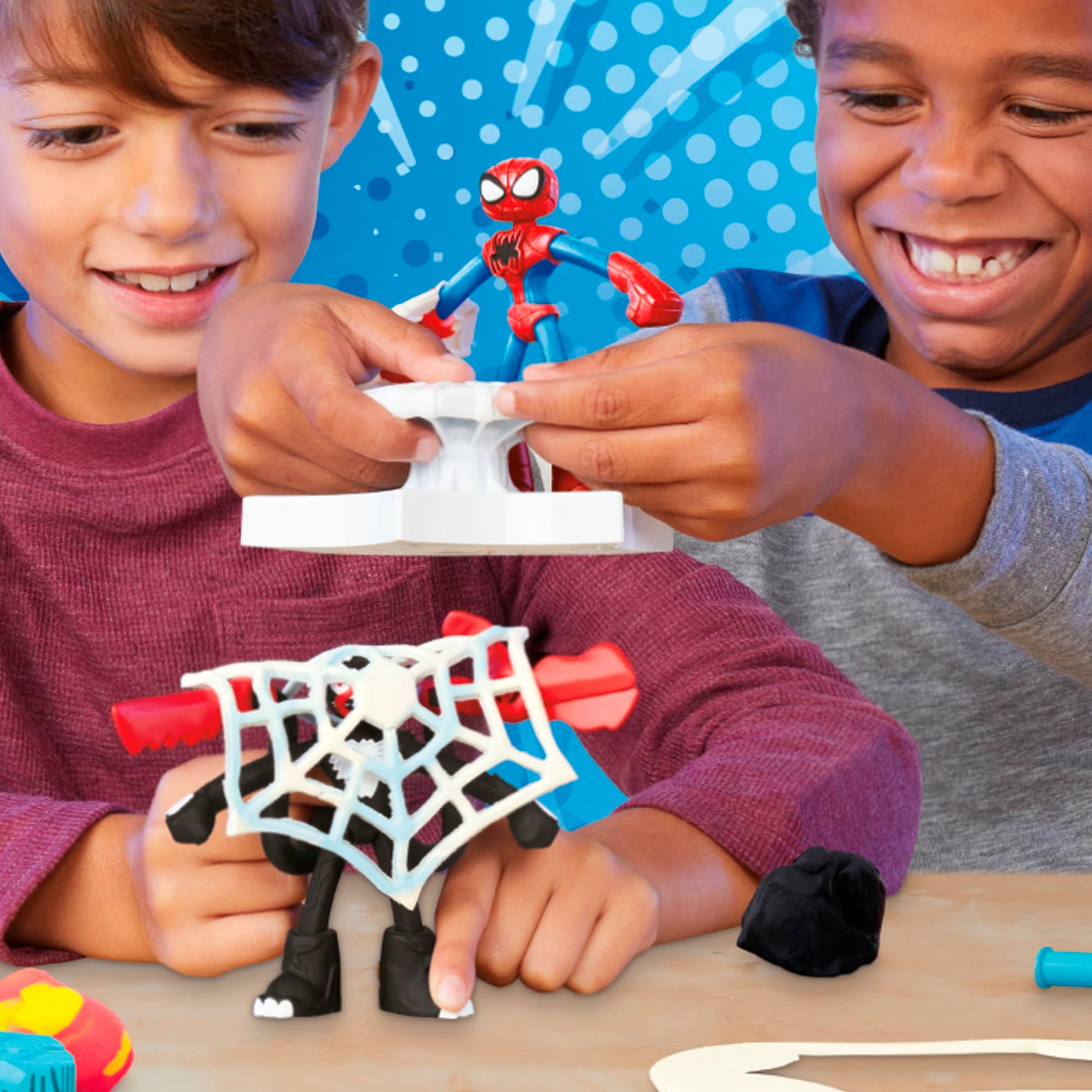 Set de Juego Play Doh Marvel Spider-Man Lanza y Atrapa con Figuras Flexibles y Accesorios para Niños y Niñas