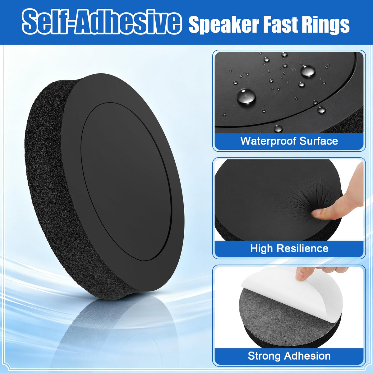 Potenciador de Altavoz Anglekai Negro de Espuma 6.5 Pulgadas con Bloqueo de Bajos