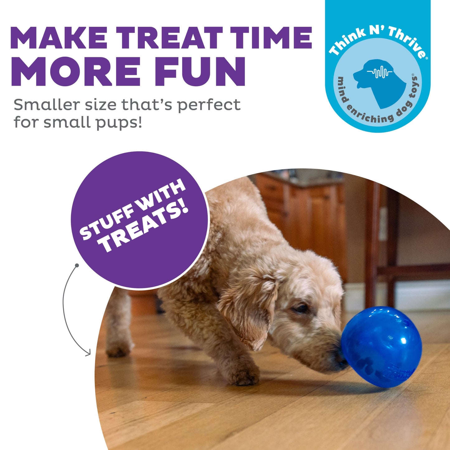 Juguete Interactivo Planet Dog Orbee-Tuff Azul Real dispensador pequeño para Perro