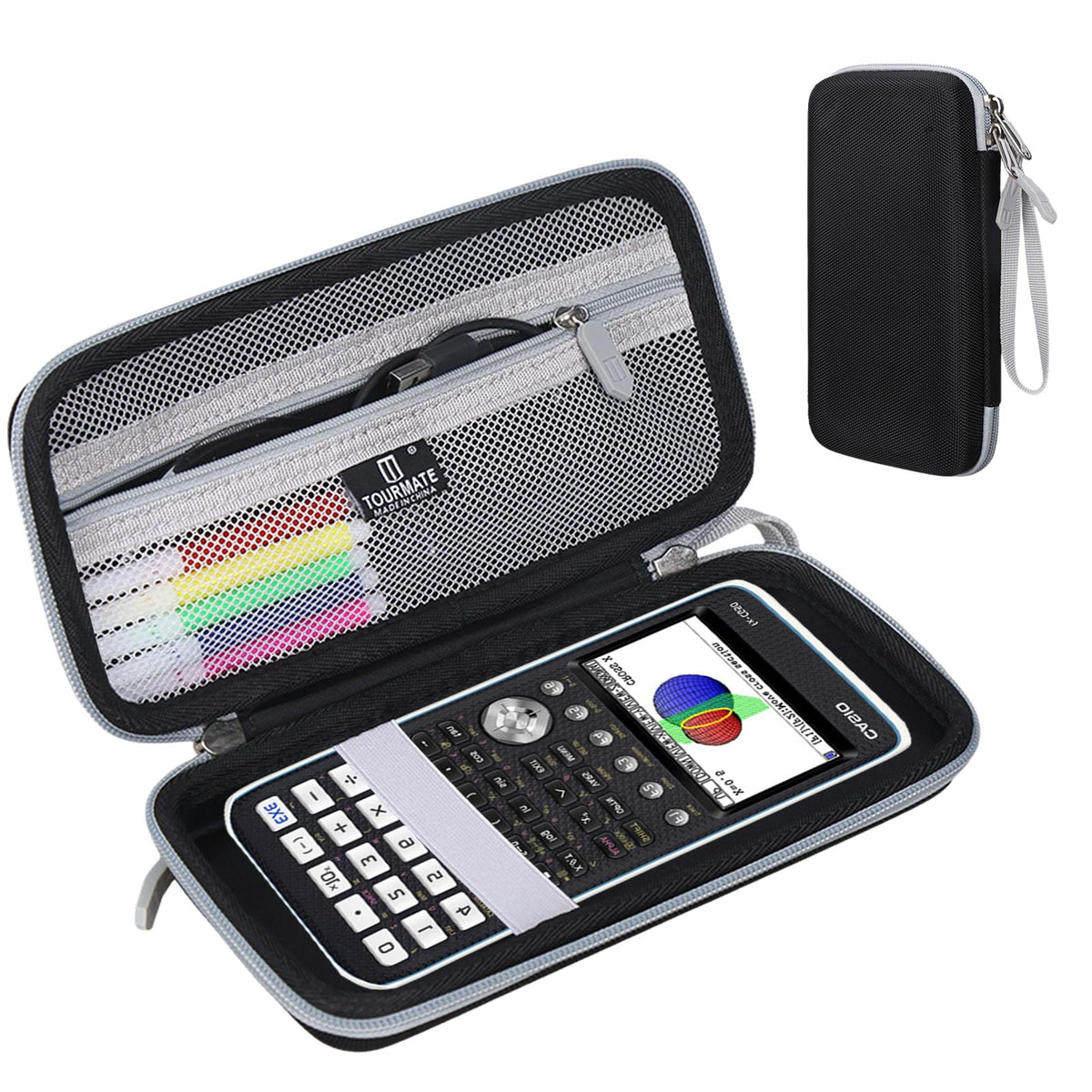 Estuche de Viaje Tourmate Negro para Calculadora Gráfica CASIO PRIZM FX-CG50 / FX-9750GIII