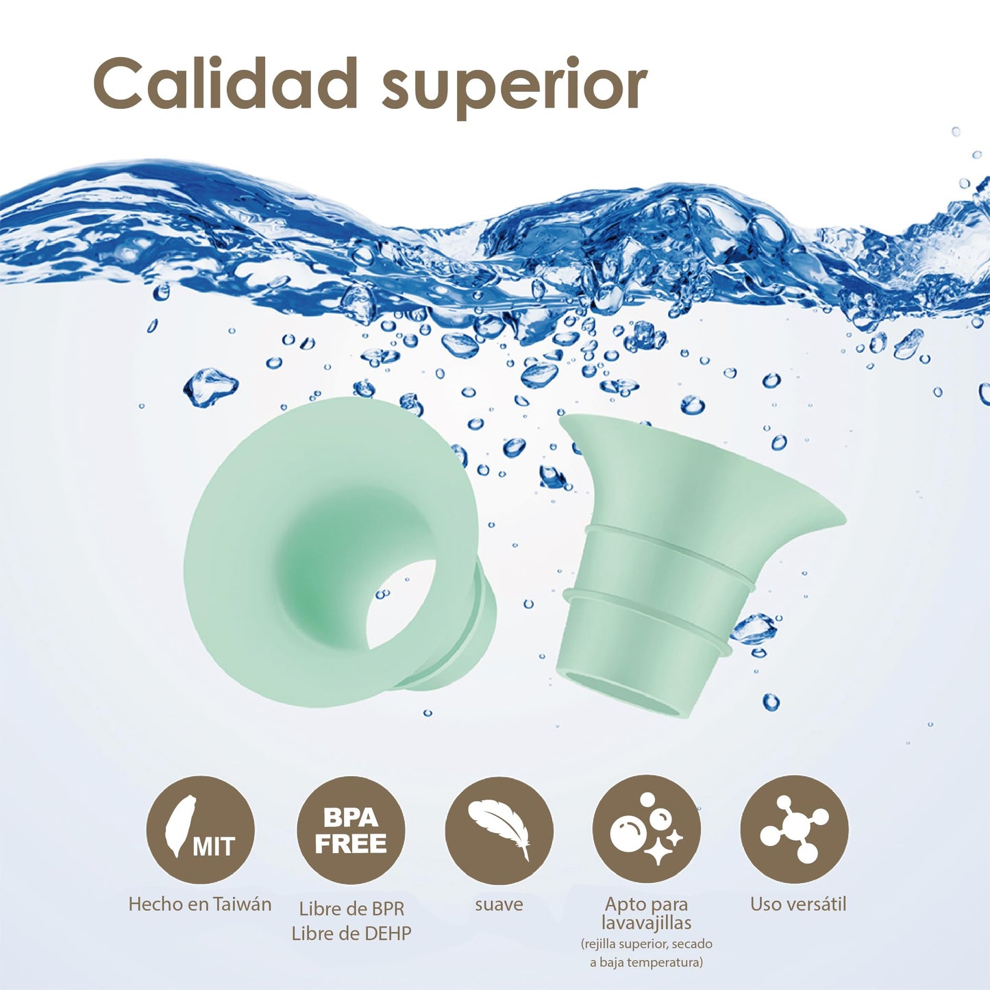 Maymom inserto de Embudo de 18 mm (verde) compatible con Elvie Single/Double Electric, copa portátil Elvie Stride de 24 mm, compatible con Medela PersonalFit Flex Shield, no es pieza de repuesto original de la bomba.