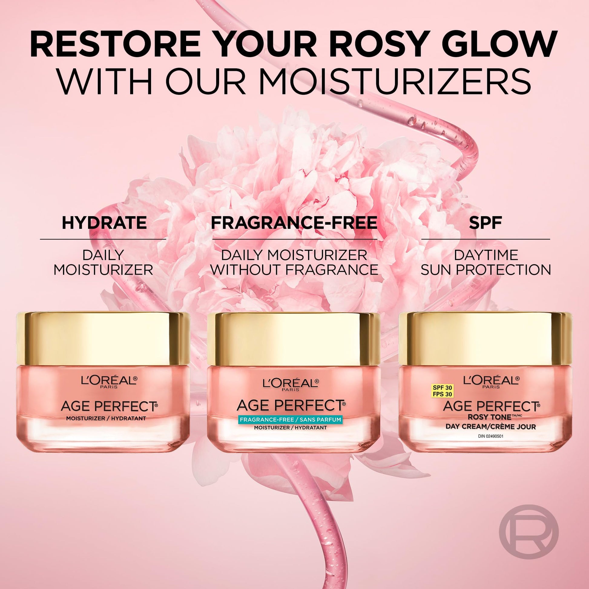 L'Oréal Paris Age Perfect Cell Renewal* Rosy Tone Moisturizer, 1.7 oz.