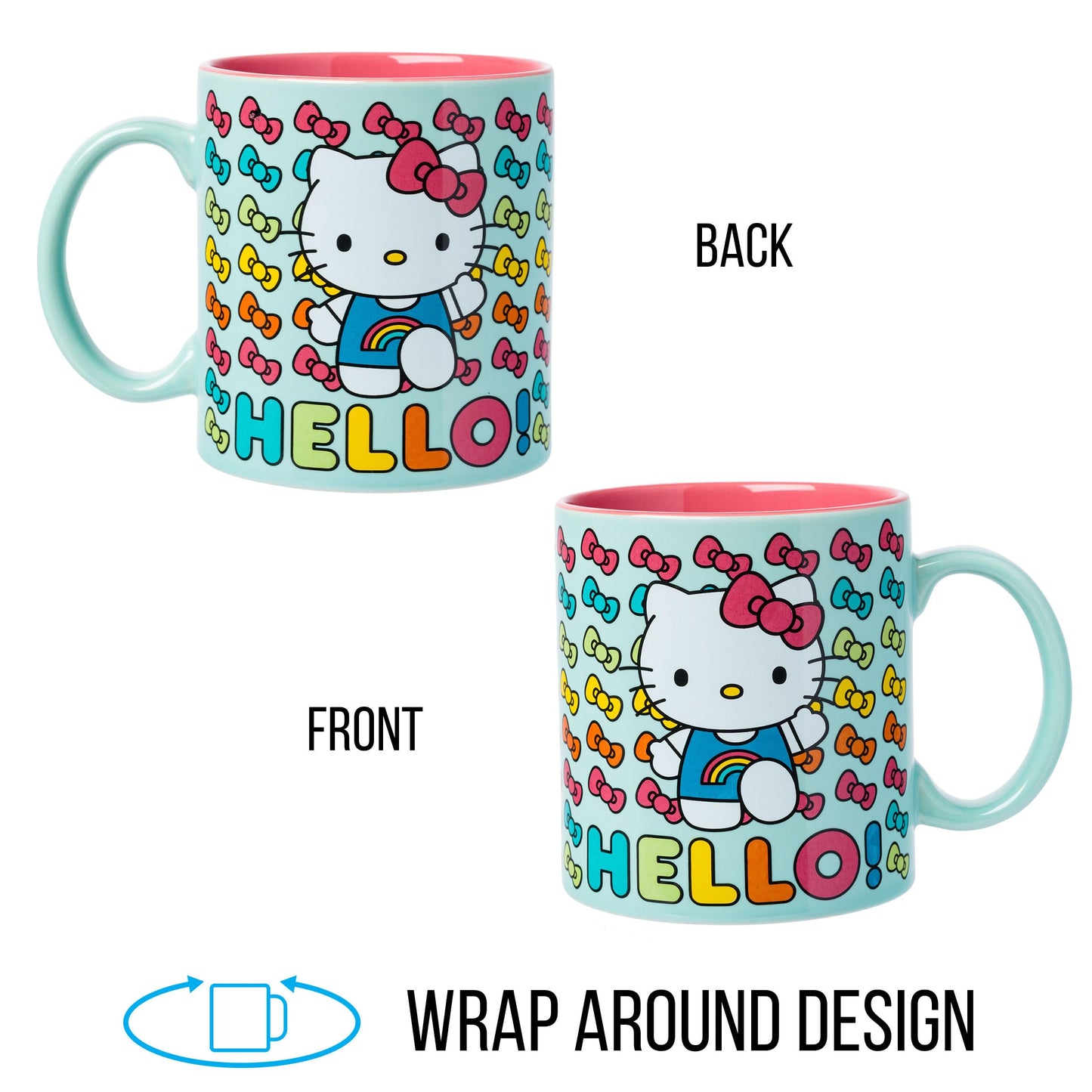 Taza de Cerámica Hello Kitty Sanrio Arcoíris Blanca 591 ml