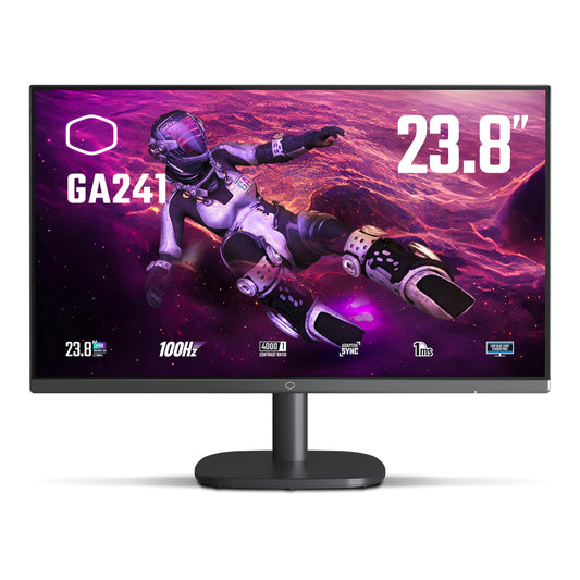 COOLER MASTER Monitor Gaming GA241, 23.8 Pulg, FHD 1920x1080, 1ms, 100Hz, 1xHDMI, 1xVGA, Adaptive Sync