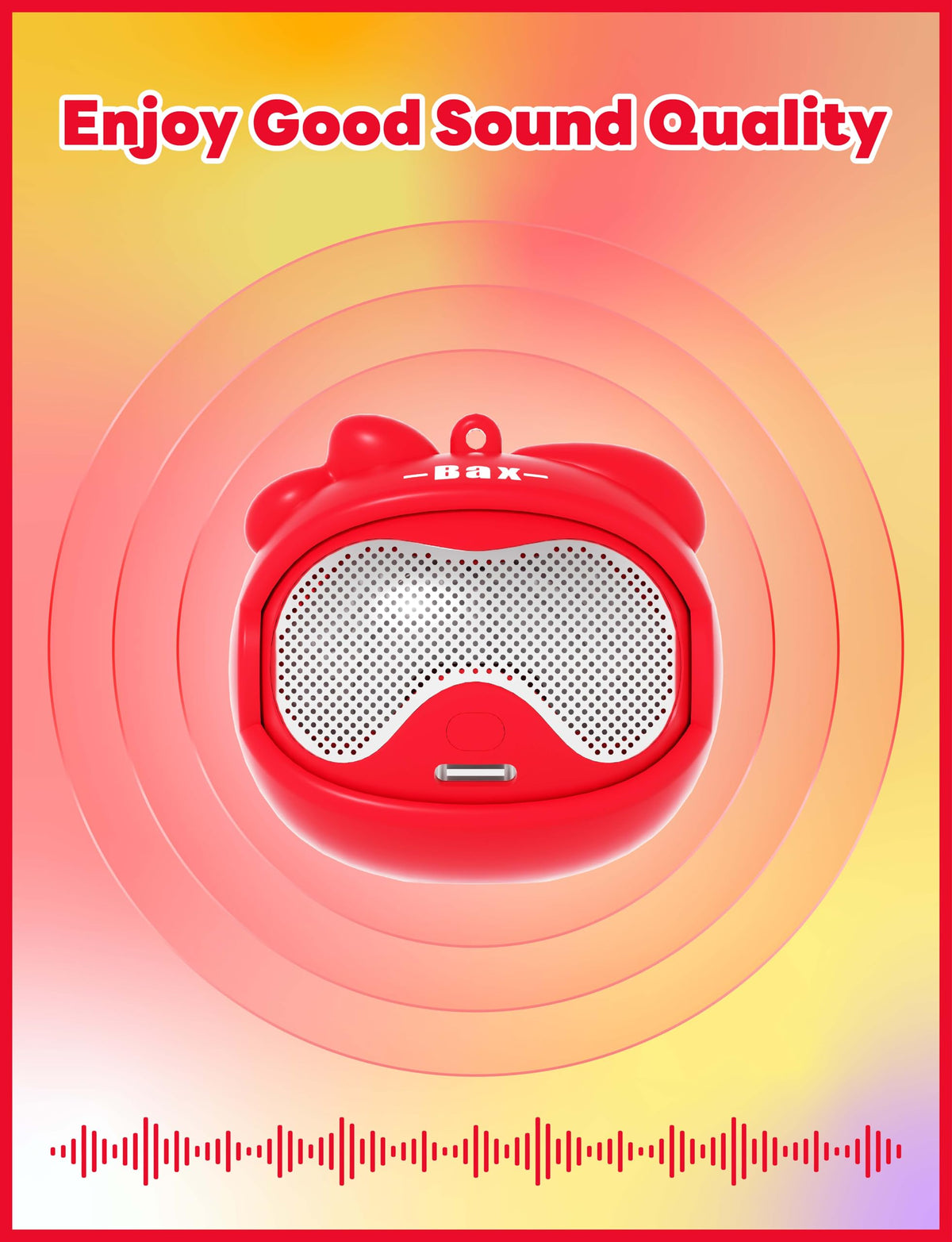 Mini Altavoz Inalámbrico Booma Rojo Sonido Estéreo Interactivo para Niños