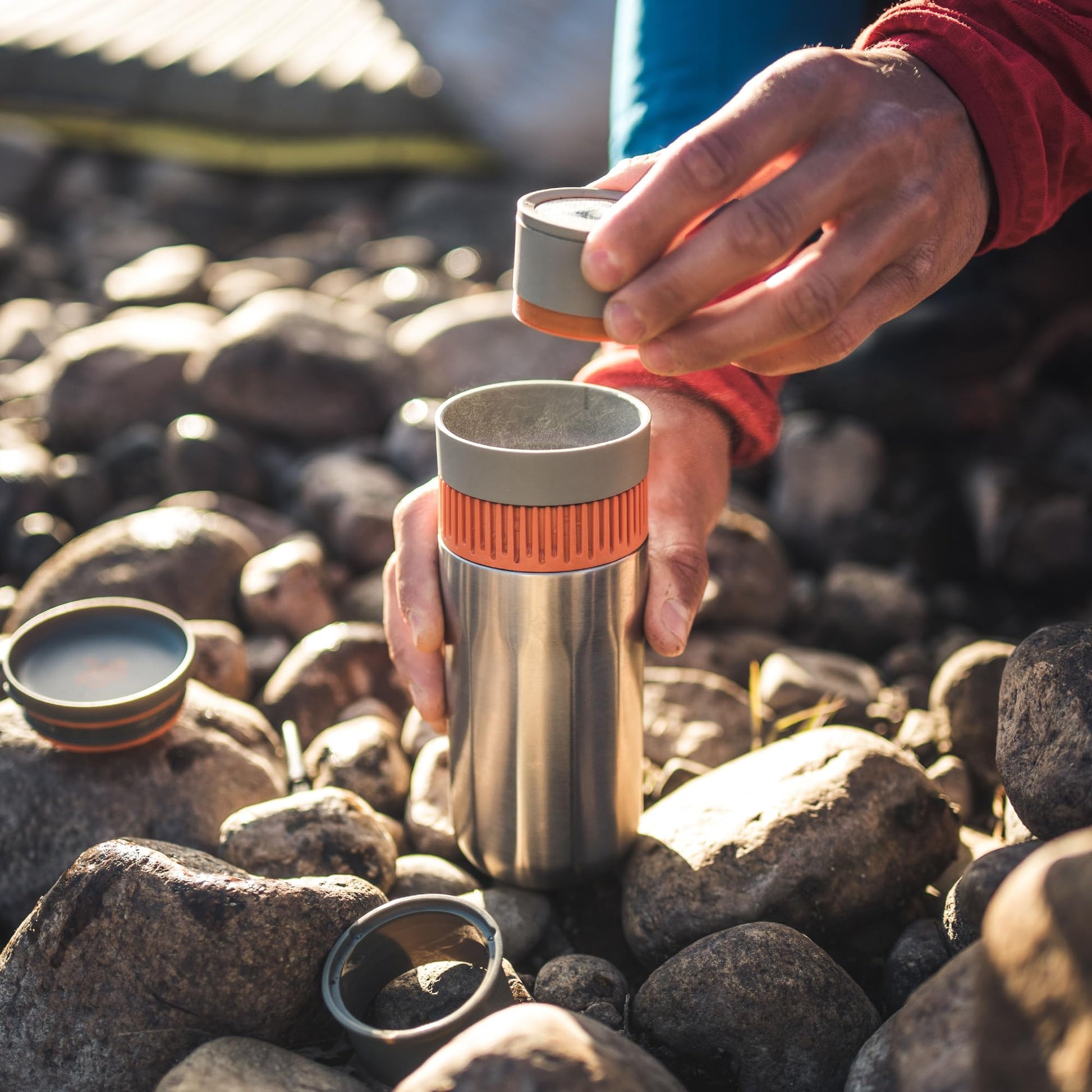 Wacaco Pipamoka, cafetera portátil todo en uno con presión de vacío, taza de viaje aislada, cafetera manual y de presión, extracción rápida, termo taza de acero inoxidable, 10 fl oz