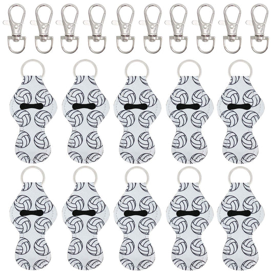 allydrew - Paquete de 10 llaveros con 10 cierres de metal, VOLLEYBALL, 10 Pack with 10 Pieces Metal Clasps