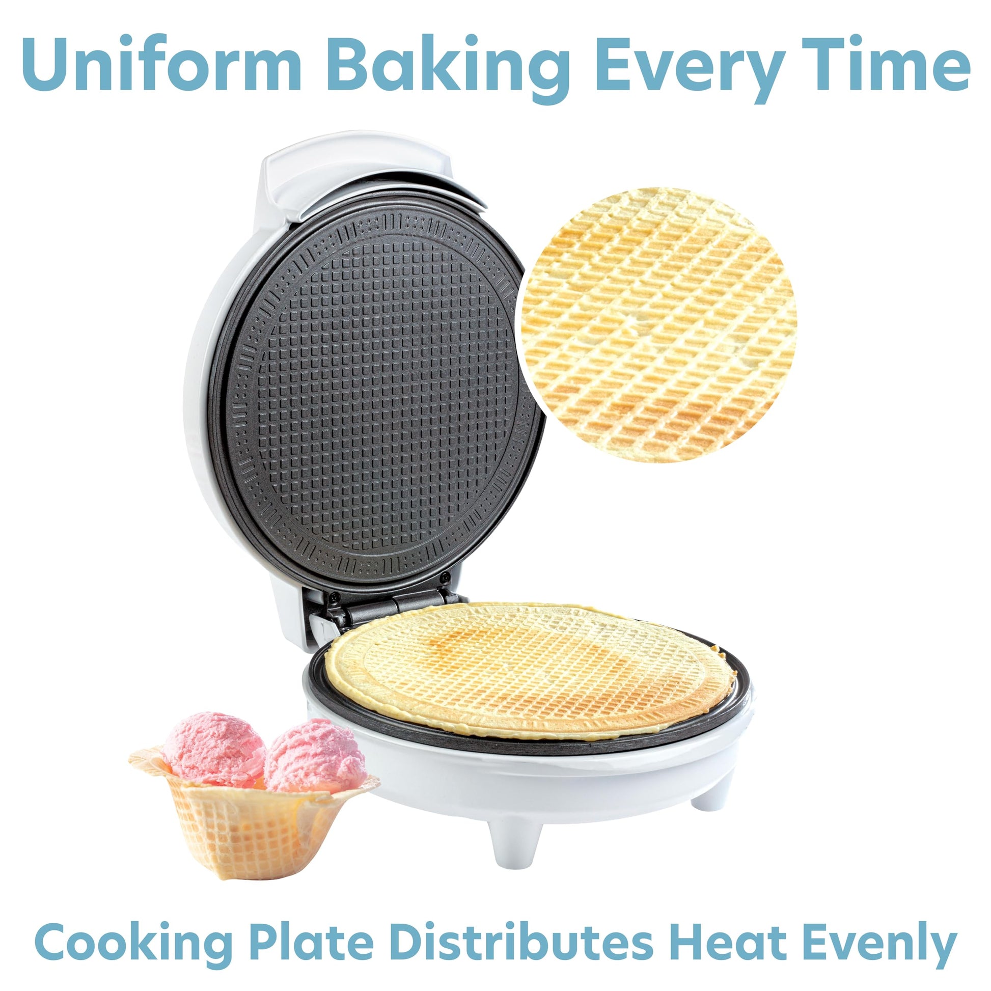 Máquina para Conos de Waffle e Hacer Helados Caseros en Minutos