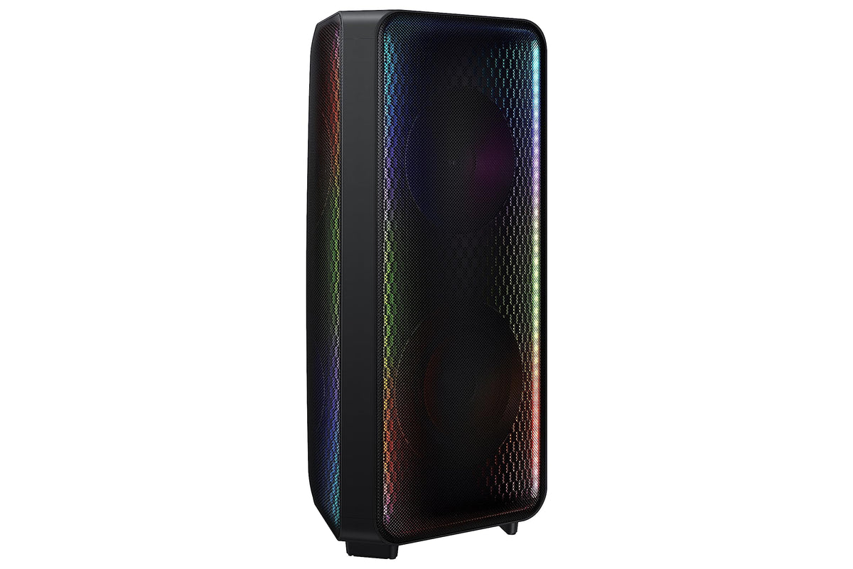 Torre de Sonido Samsung Negro Alta Potencia IPX5 Resistente al Agua con Luz de Fiesta y Multiconexión Bluetooth