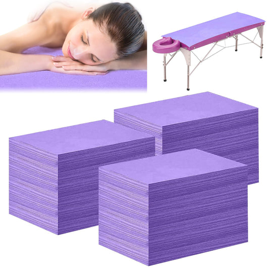 Framendino , Sábanas Desechables para Mesa De Masaje, Tela No Tejida Impermeable, Cubierta De Cama Transpirable para Silla De Salón, Camas De Pestañas para Hotel, 31 "X70 Paquete De 50 Púrpura