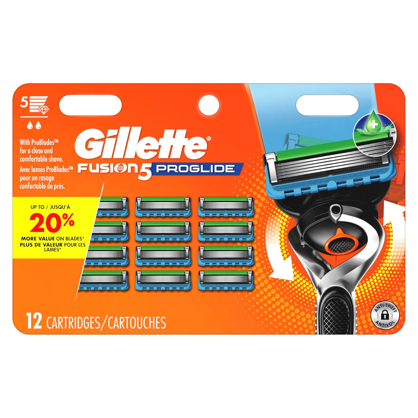 Gillette Fusion ProGlide Recambios de cuchilla de afeitar manual para hombre, 6 unidades, cuchillas para hombre, 12 Cartridge (Old Version)