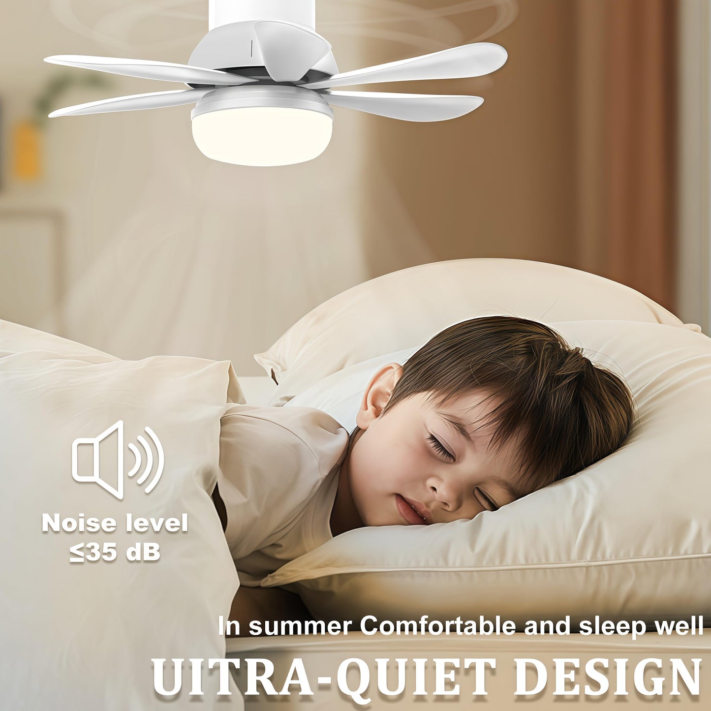 Locamp - Luz de ventilador con control remoto elimina la necesidad de un enchufe E26 Se puede utilizar en cualquier ubicación, LED regulable, 3 niveles de temperatura de color: 3000 k-6500 k. 2200