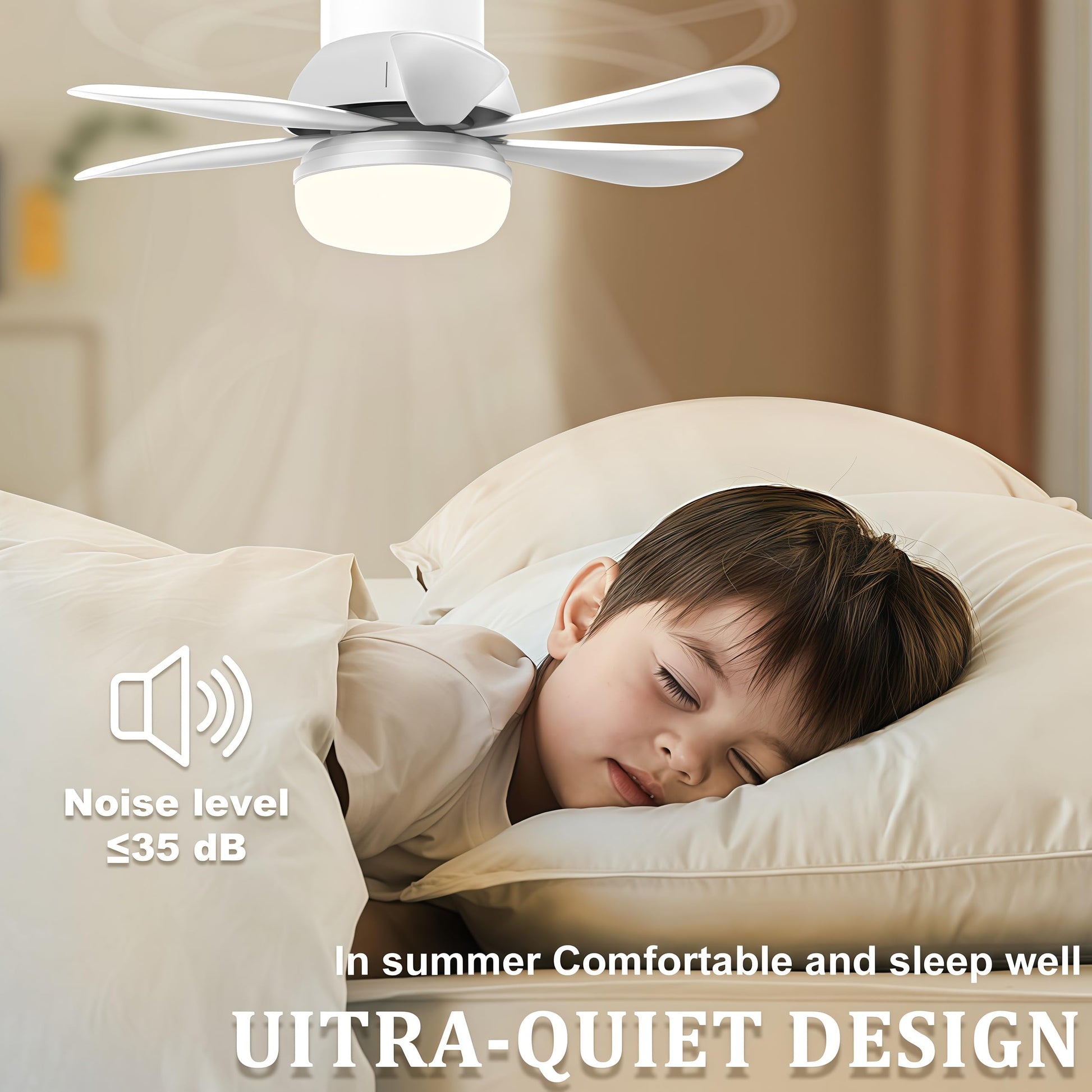 Locamp - Luz de ventilador con control remoto elimina la necesidad de un enchufe E26 Se puede utilizar en cualquier ubicación, LED regulable, 3 niveles de temperatura de color: 3000 k-6500 k. 2200