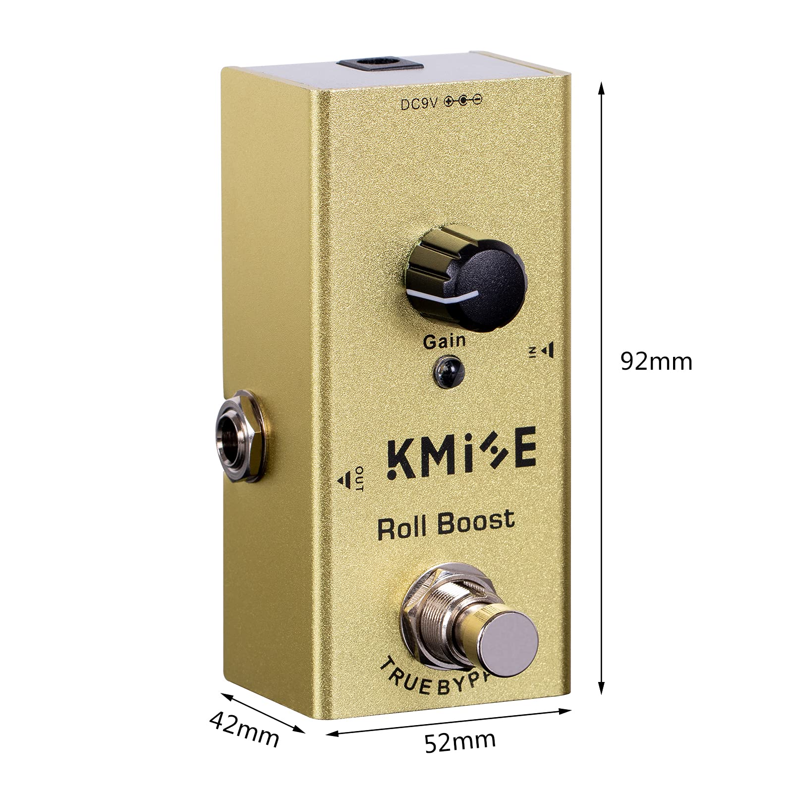 lotmusic Pedal de efectos de guitarra eléctrica Mini tipo único DC 9V True Bypass (Roll Boost)