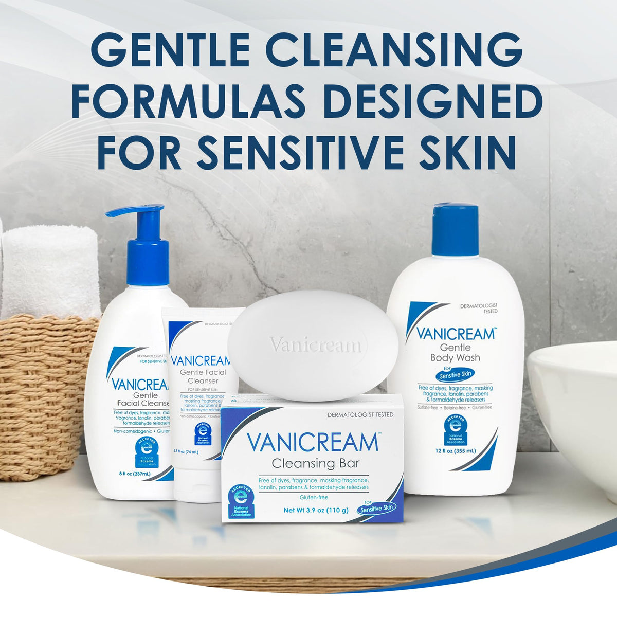 Gentle Facial Cleanser - 2.5 fl oz - Formulated Without Common Irritants for Those with Sensitive Skin