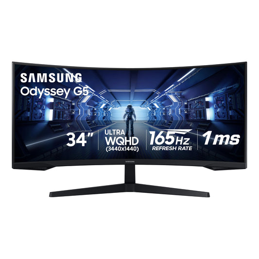 Monitor de Juegos Samsung Odyssey G5 Negro Ultra Ancho Curvo 34 Pulgadas 165Hz 1ms WQHD FreeSync Premium