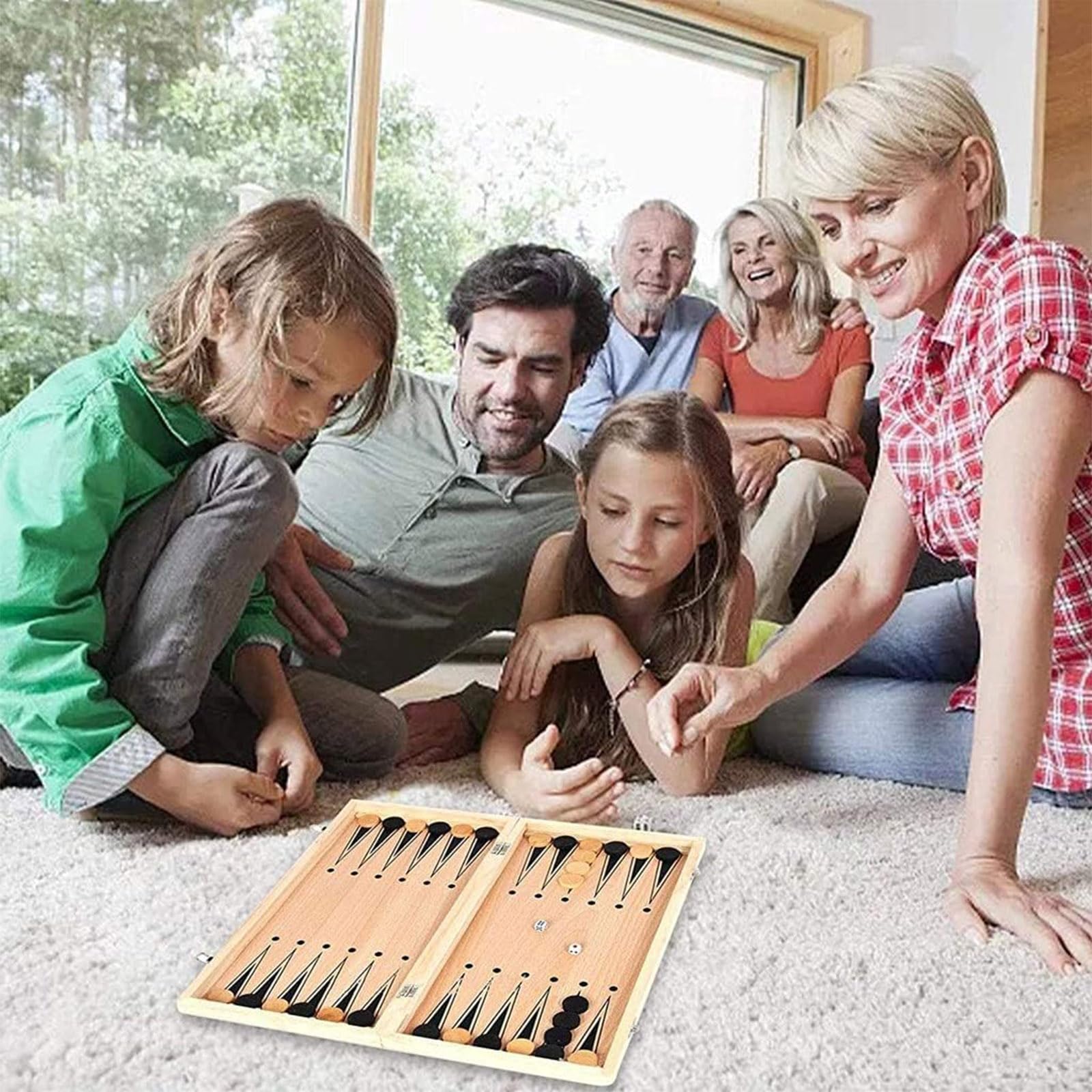 Juego de Ajedrez NOONSIAL Negro Plegable 3 en 1 para Niños y Adultos