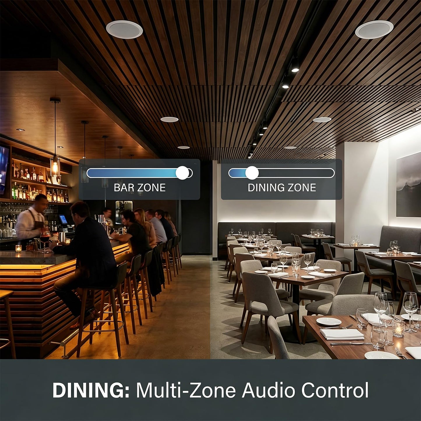 STUDIOFINIX - Altavoz de techo comercial de 6 pulgadas, 70 V, 3 W/7.5 W/15 W de potencia, respuesta de frecuencia de 80 Hz-20 KHz, altavoz PA de montaje en techo para restaurantes y oficinas (2 pares)