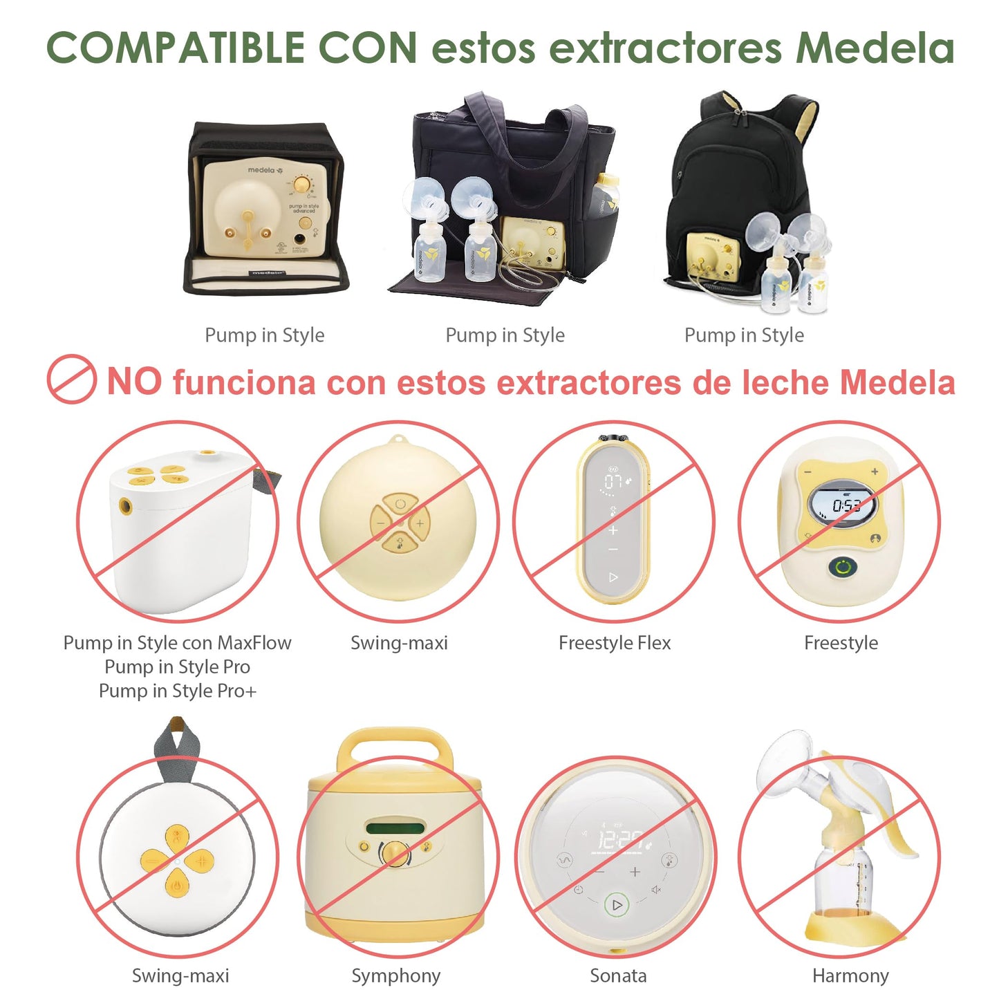 Kit de extractor de leche Maymom compatible con los extractores Medela Pump in Style Advanced; incluye 2 embudos de una sola pieza (25 mm), 4 válvulas, 6 membranas y 2 tubos para Pump in Style; compatible con válvulas Medela Pump in Style