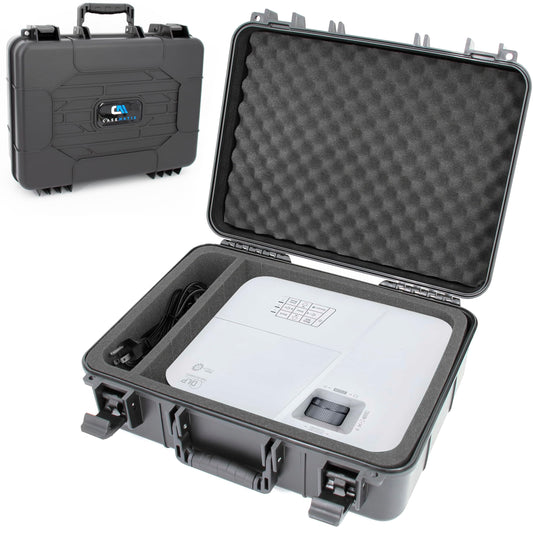 Estuche de Viaje para Proyector CASEMATIX Viewsonic PA503S PA503W PA503X PG703W PG703 WXGA XGA SVGA Negro con Espuma Personalizada y Protección Rígida
